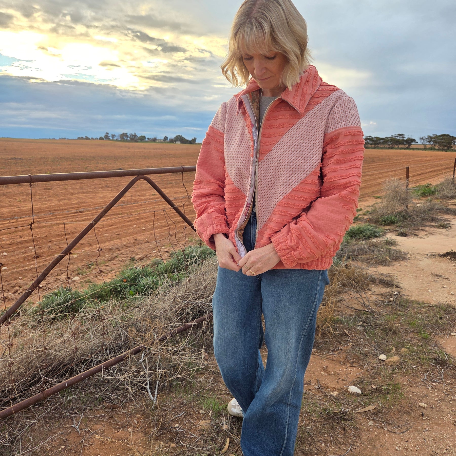 Peachy Keen - Retro Bomber Jacket - L/XL