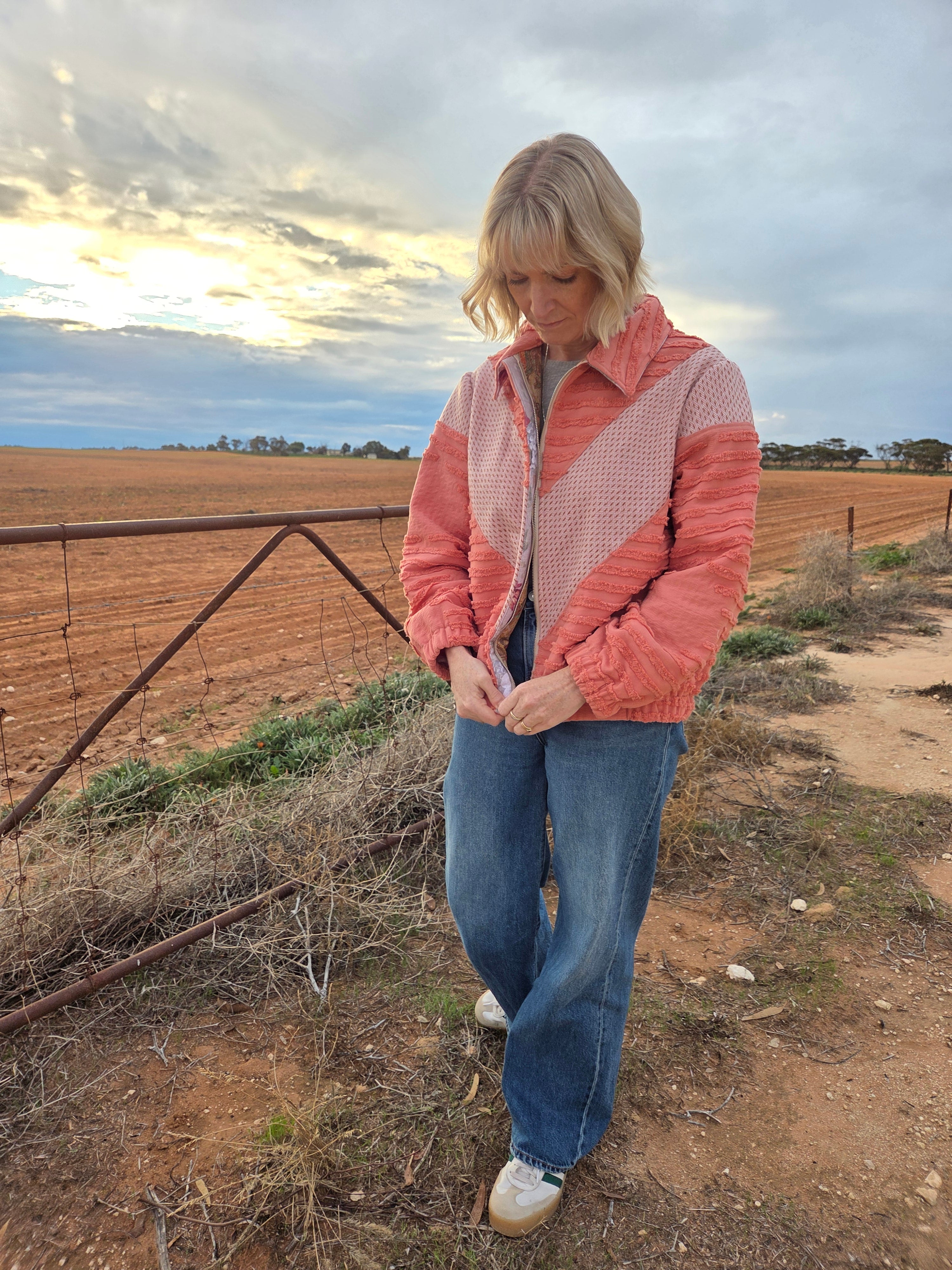 Peachy Keen - Retro Bomber Jacket - L/XL