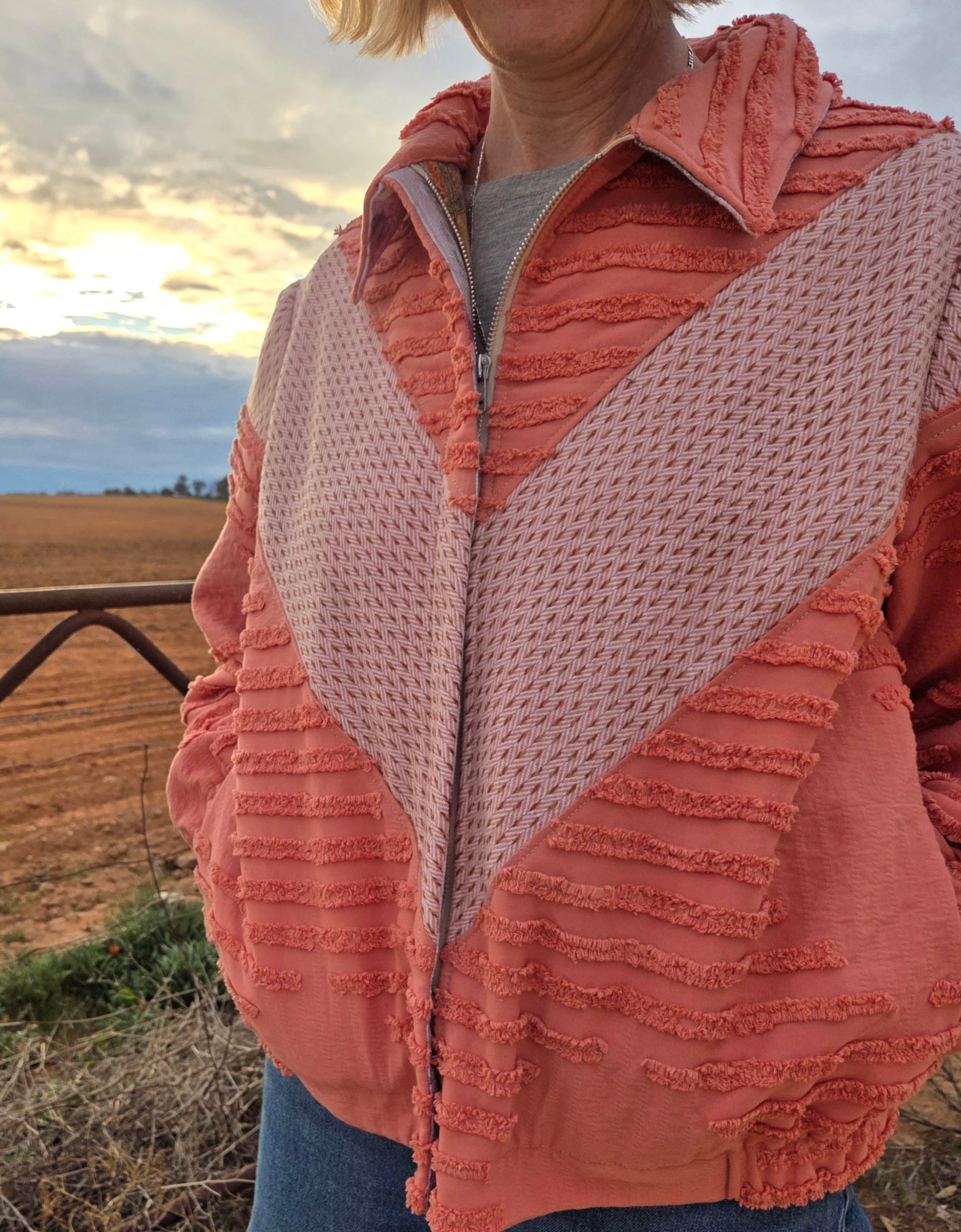 Peachy Keen - Retro Bomber Jacket - L/XL