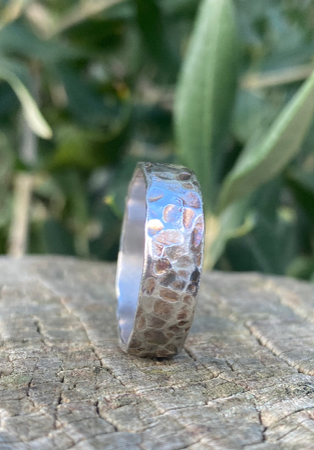 Hammered Sterling Silver Band Ring