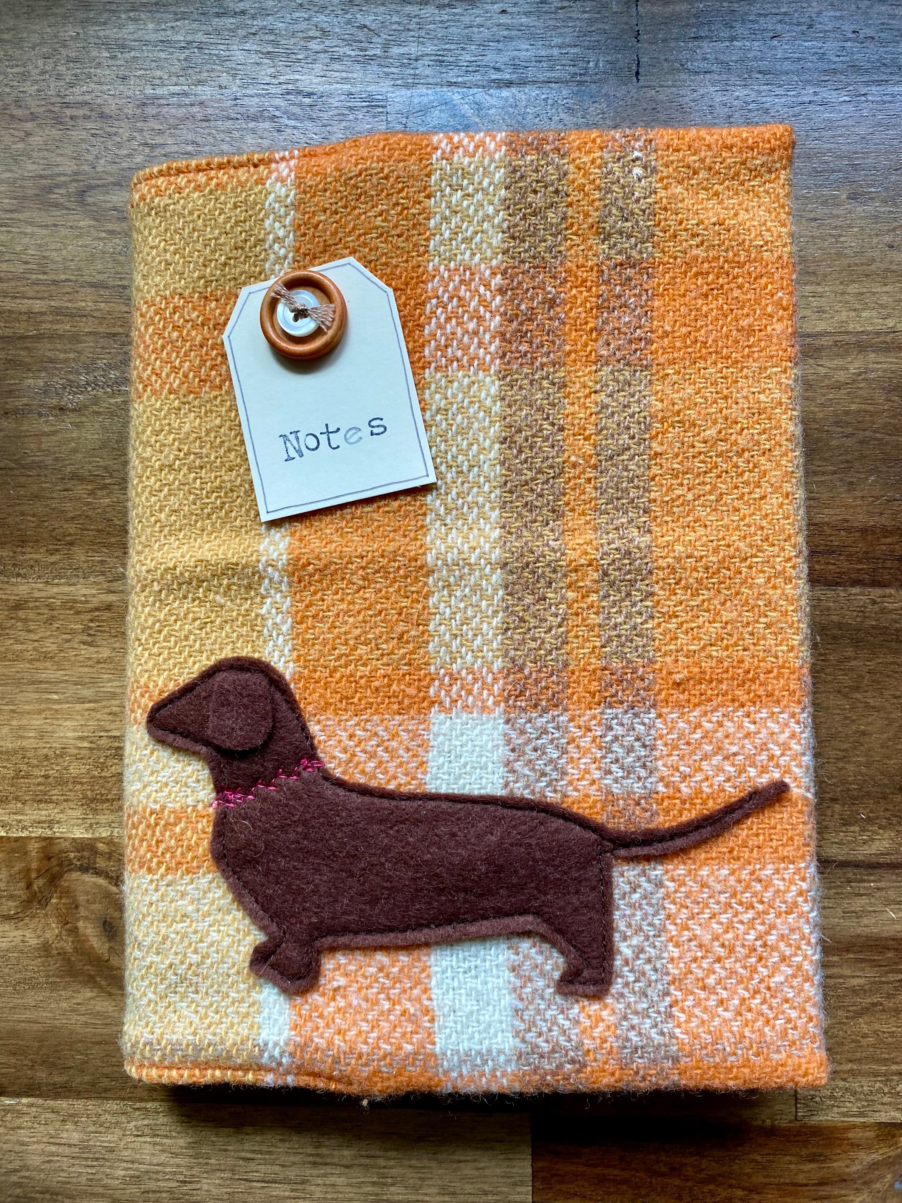 A5 Upcycled Notebook Dachshund - Orange