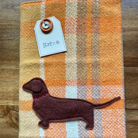 A5 Upcycled Notebook Dachshund - Orange
