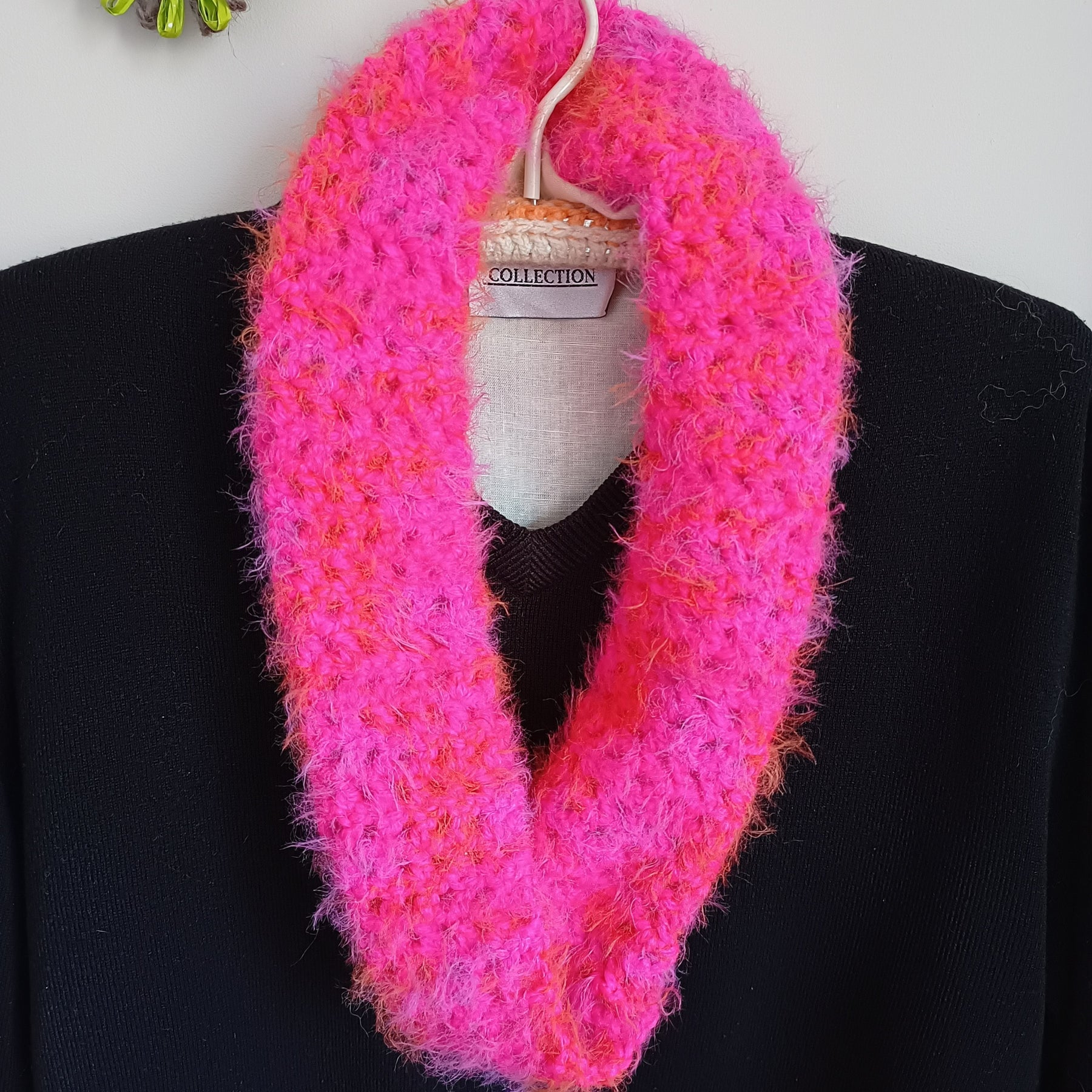 Twisted Fluffy Crochet Mesh Cowls