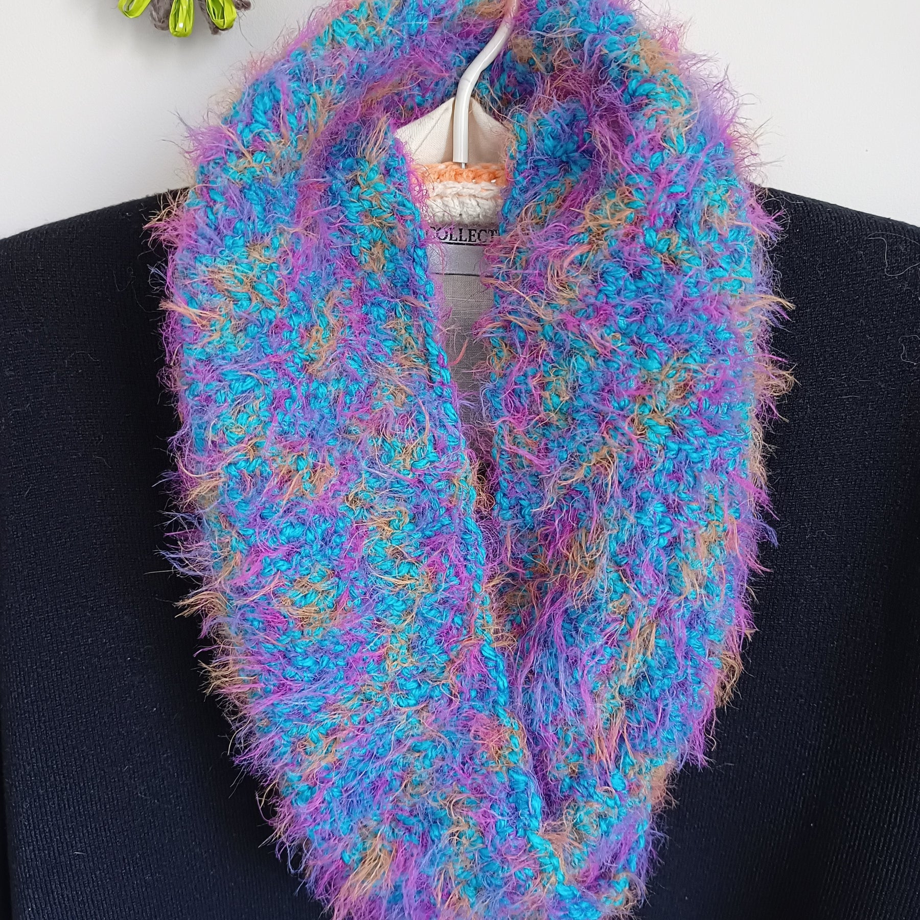Twisted Fluffy Crochet Mesh Cowls
