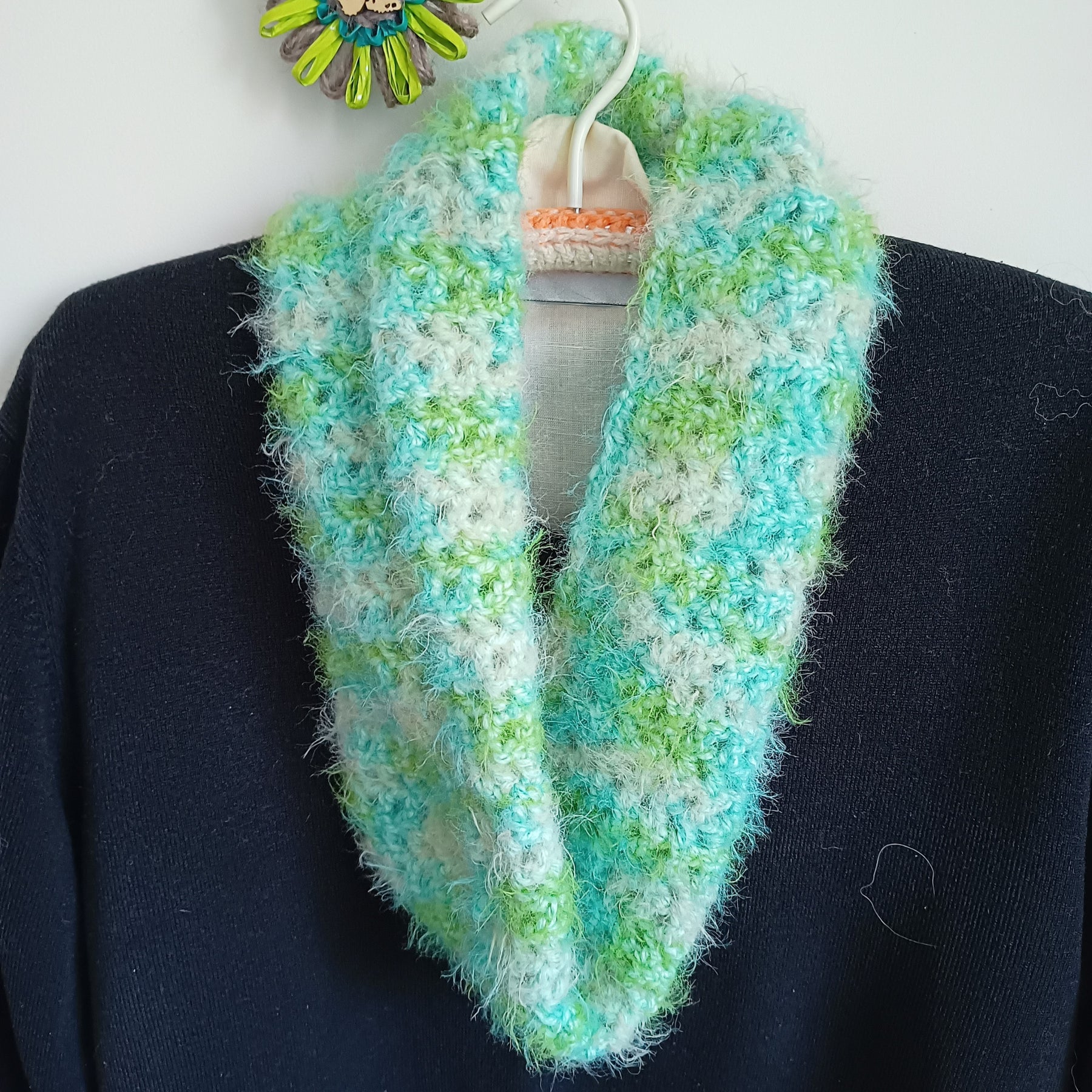 Twisted Fluffy Crochet Mesh Cowls