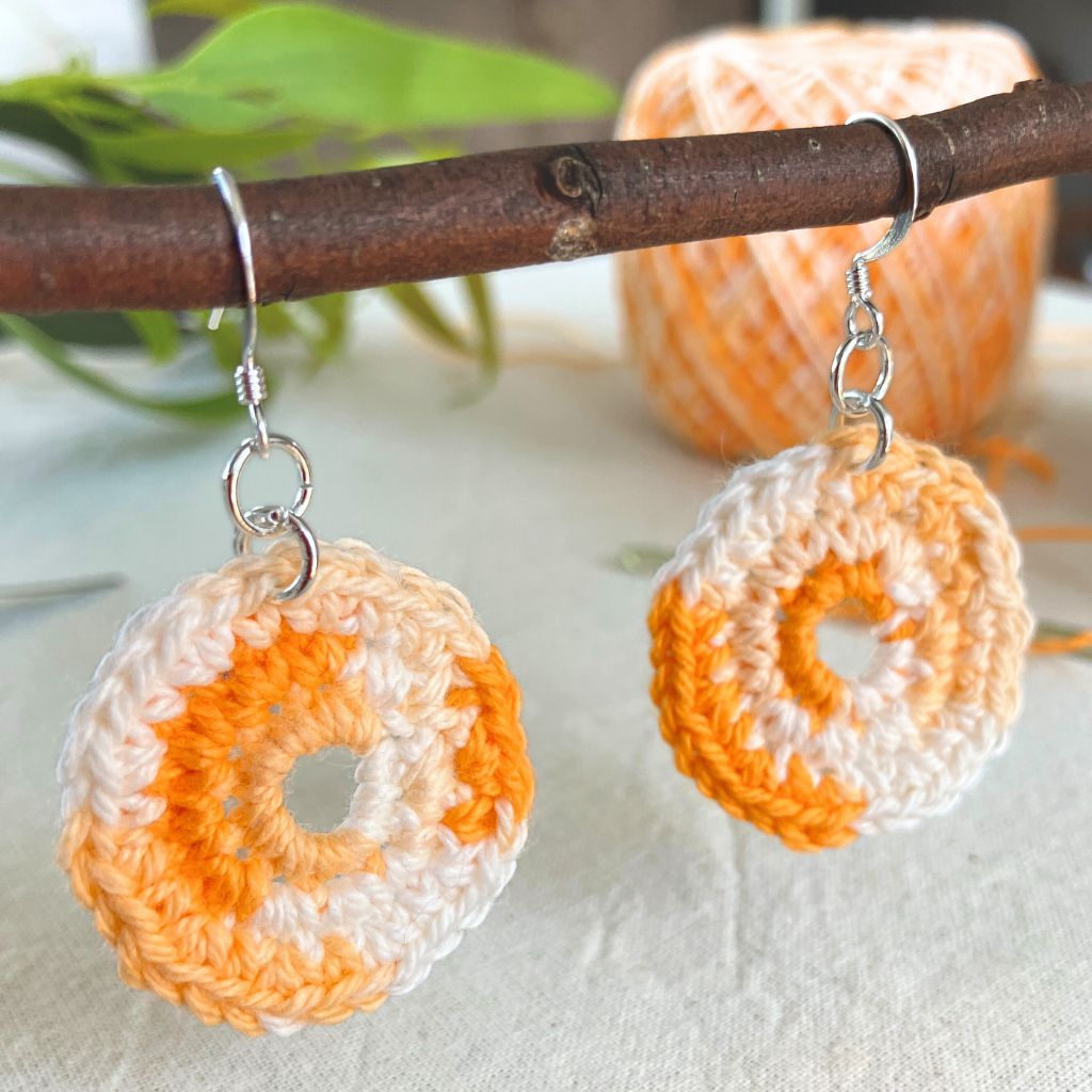 Summer Glow Ombre - Handmade Cotton Crochet Dangle Earrings