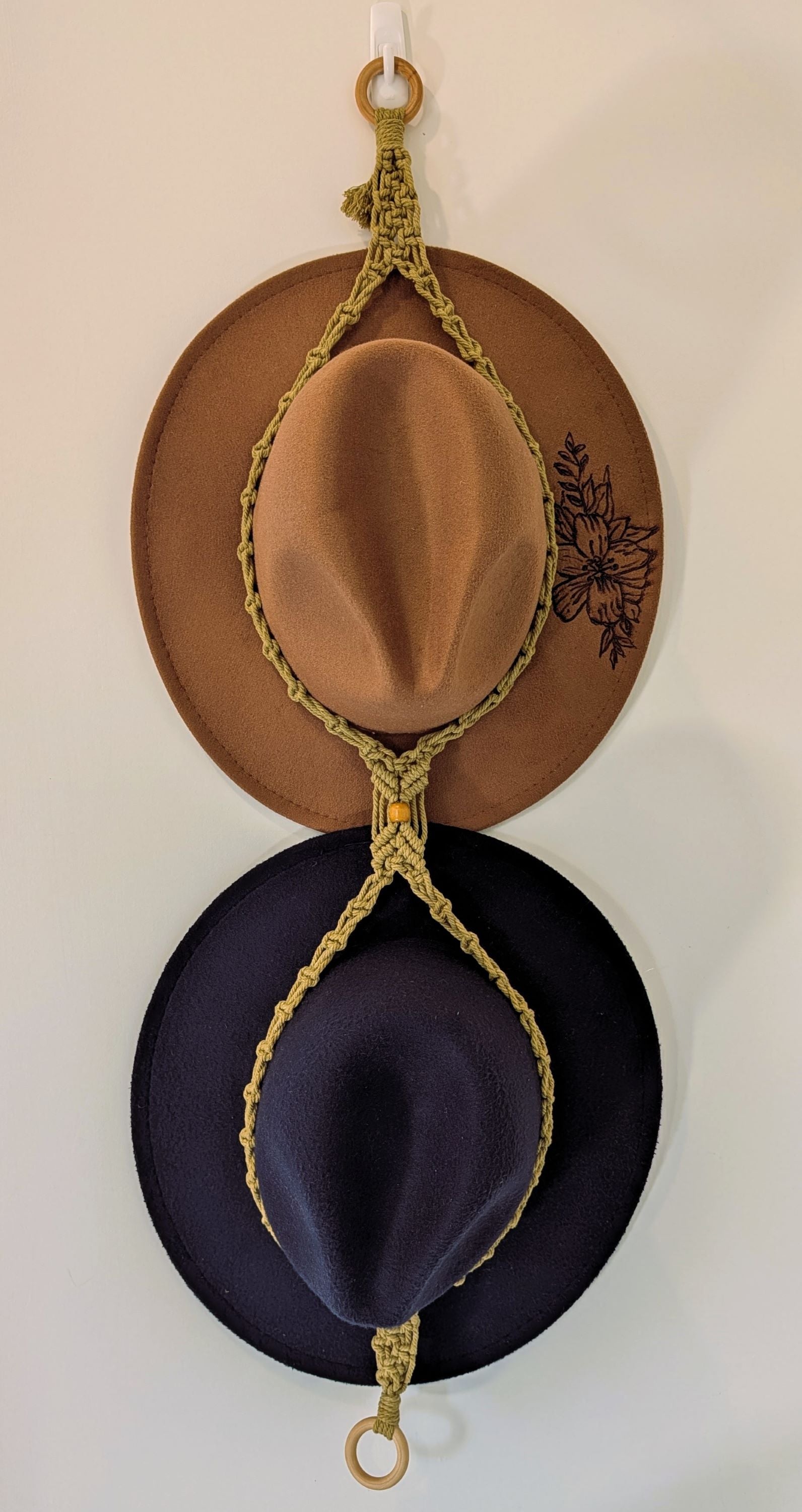 Macrame Double Hat Hanger