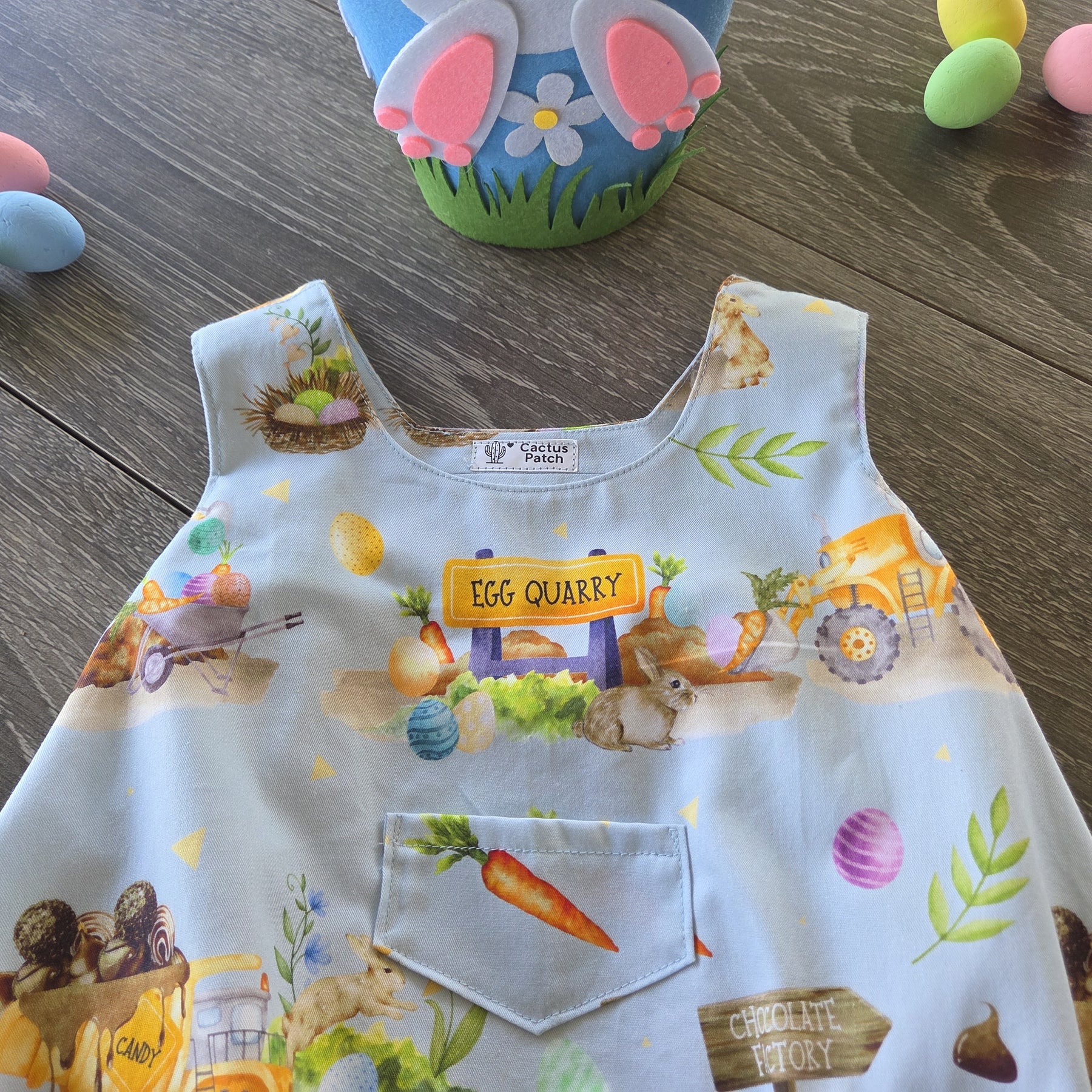"Egg Quarry Crew" Easter Bubble Romper - 0-3 Months
