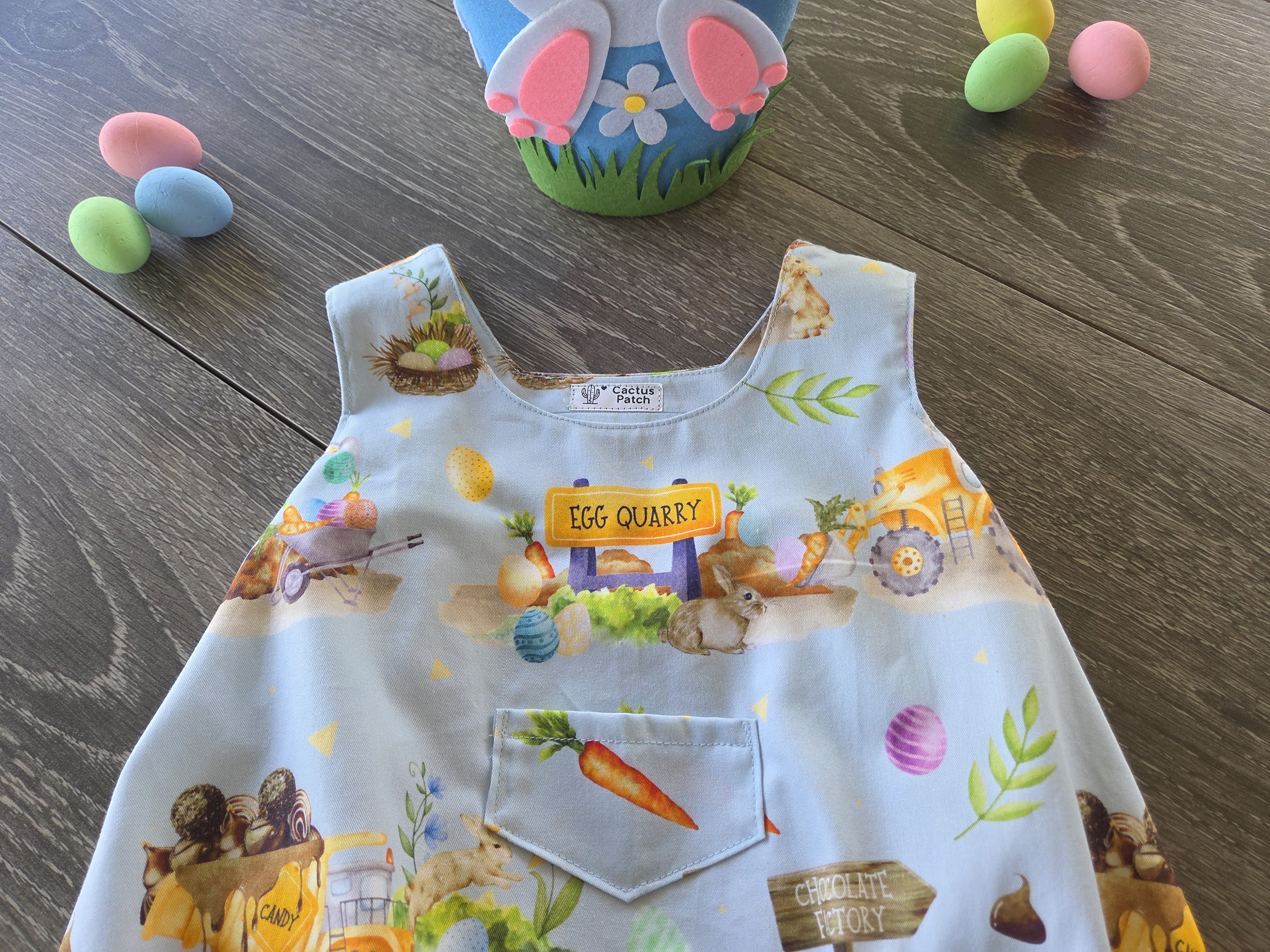 "Egg Quarry Crew" Easter Bubble Romper - 0-3 Months