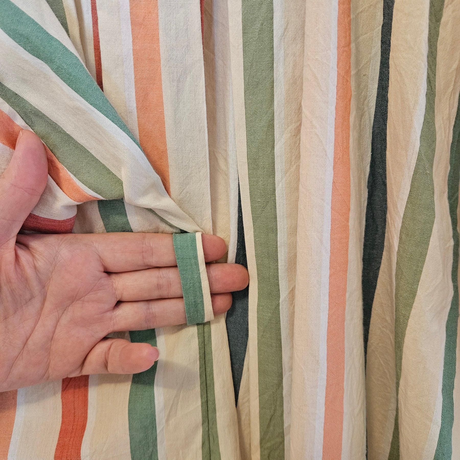 Dressing Gown 100% Cotton Summer Stripe