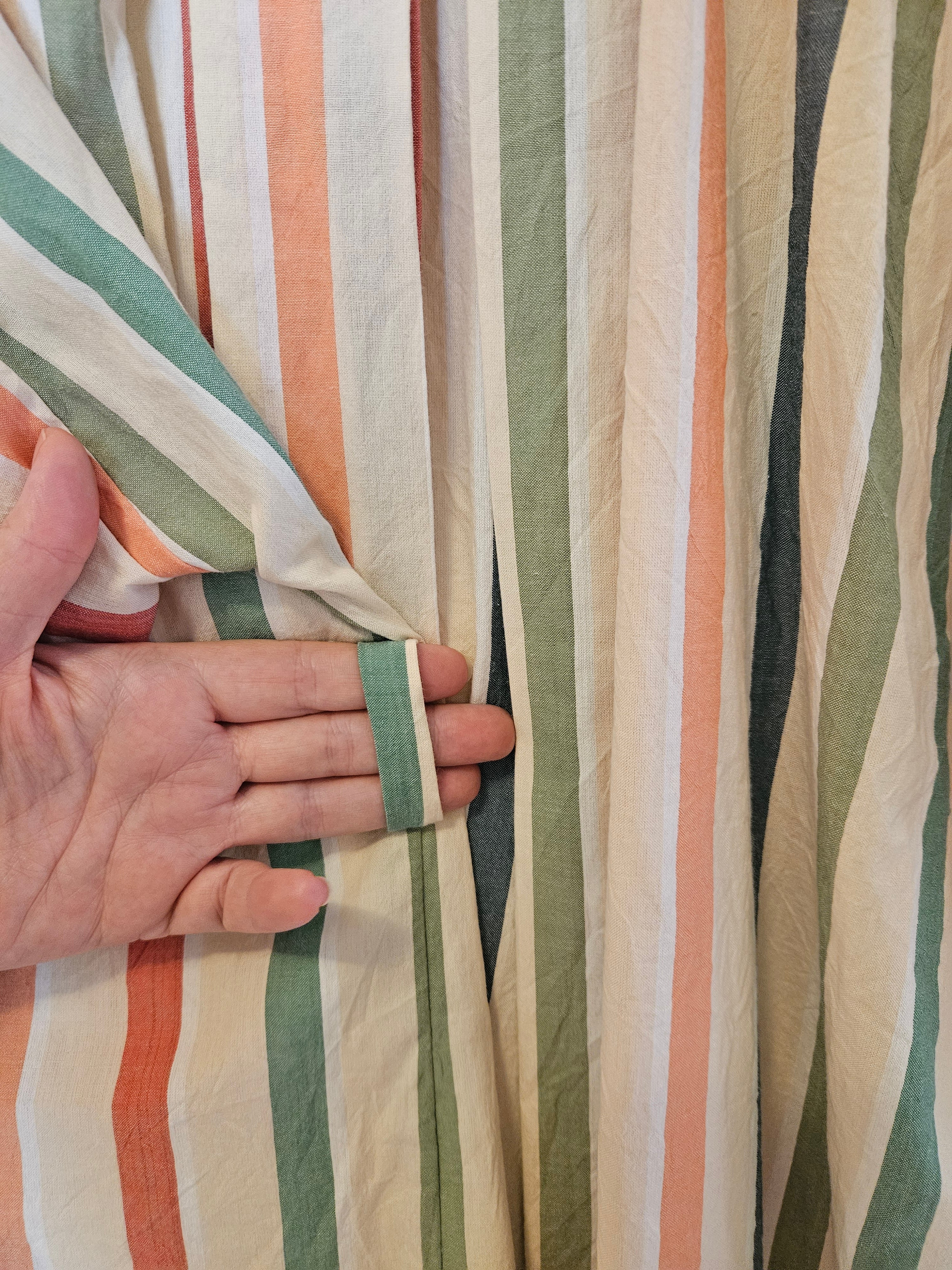Dressing Gown 100% Cotton Summer Stripe