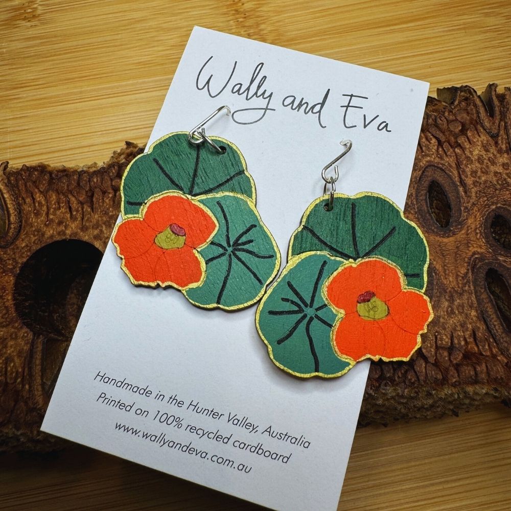 Nasturtium Hand Painted Earrings