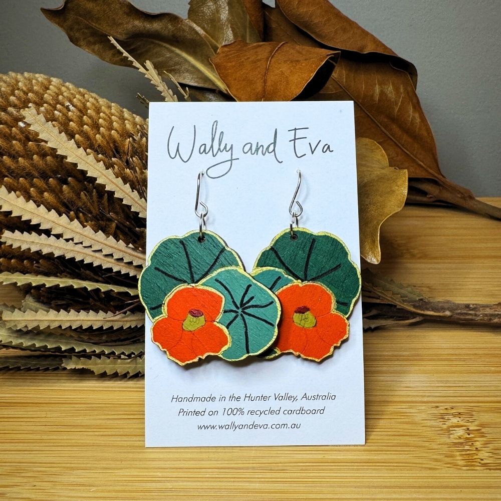 Nasturtium Hand Painted Earrings