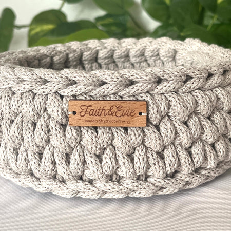 Crochet Basket - small - linen