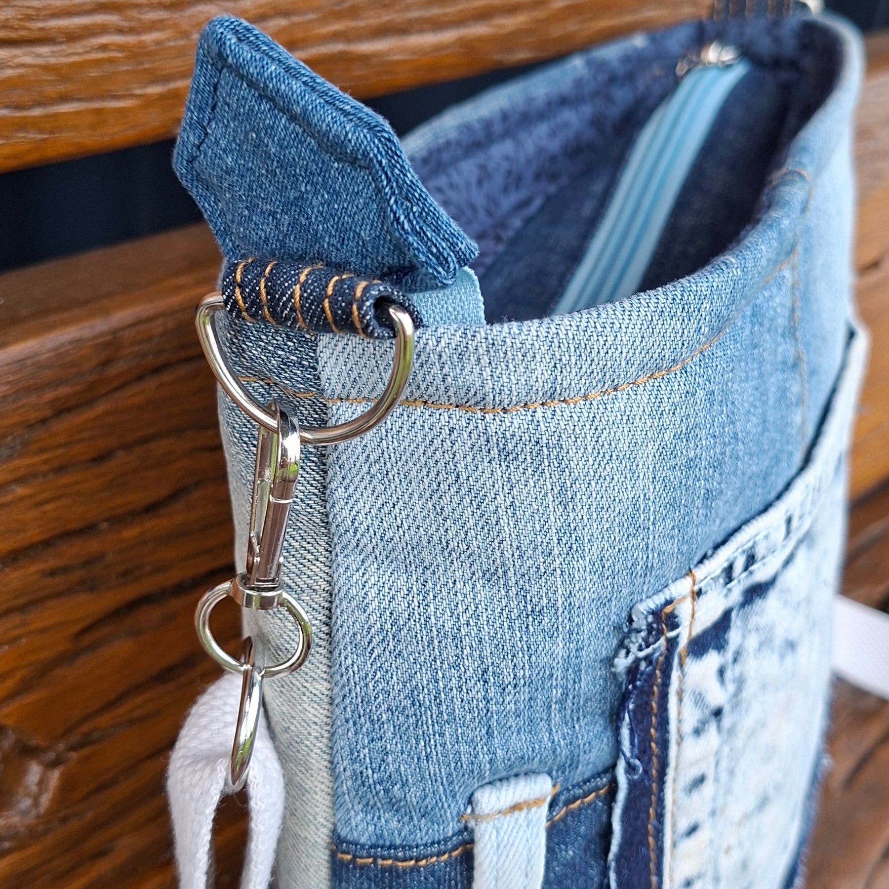 Denim Pocket Upcycle Unisex Crossbody Bag