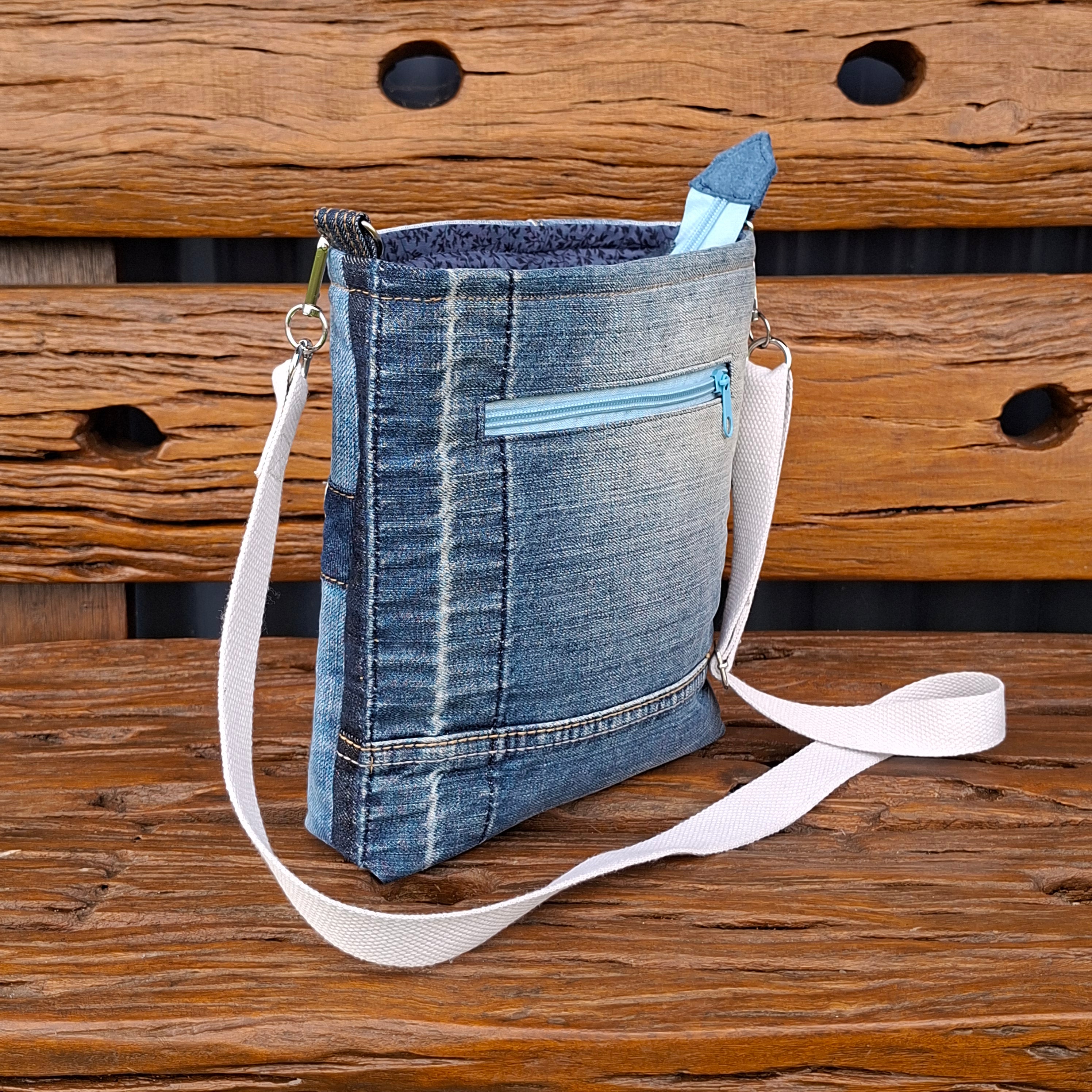 Denim Pocket Upcycle Unisex Crossbody Bag