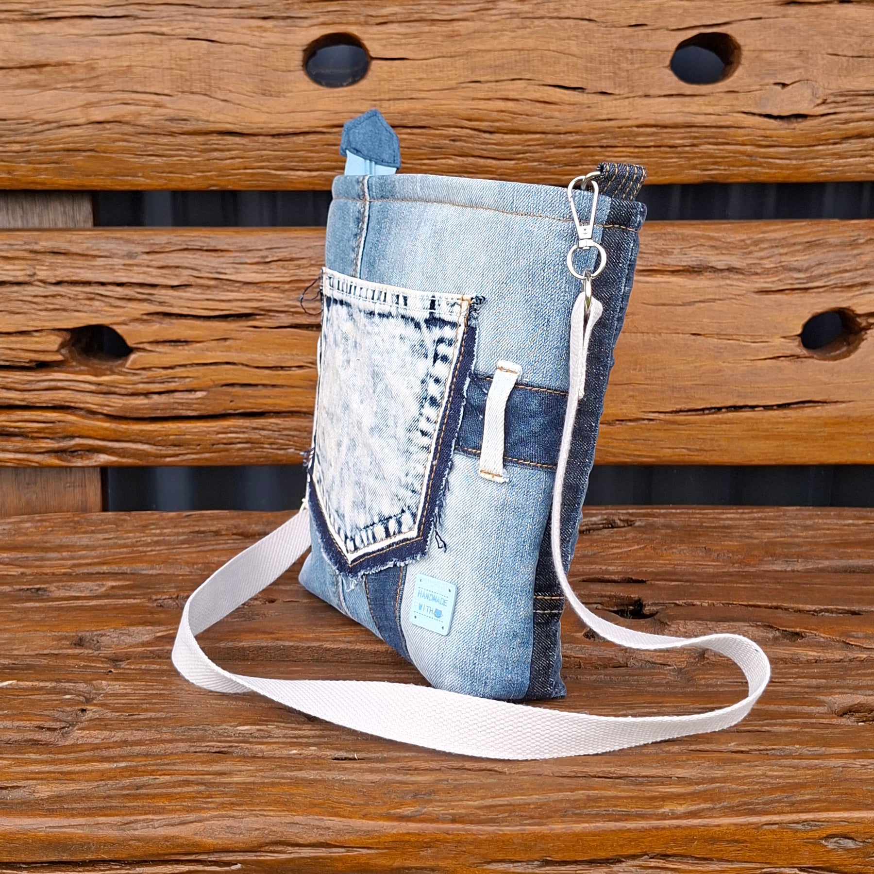 Denim Pocket Upcycle Unisex Crossbody Bag