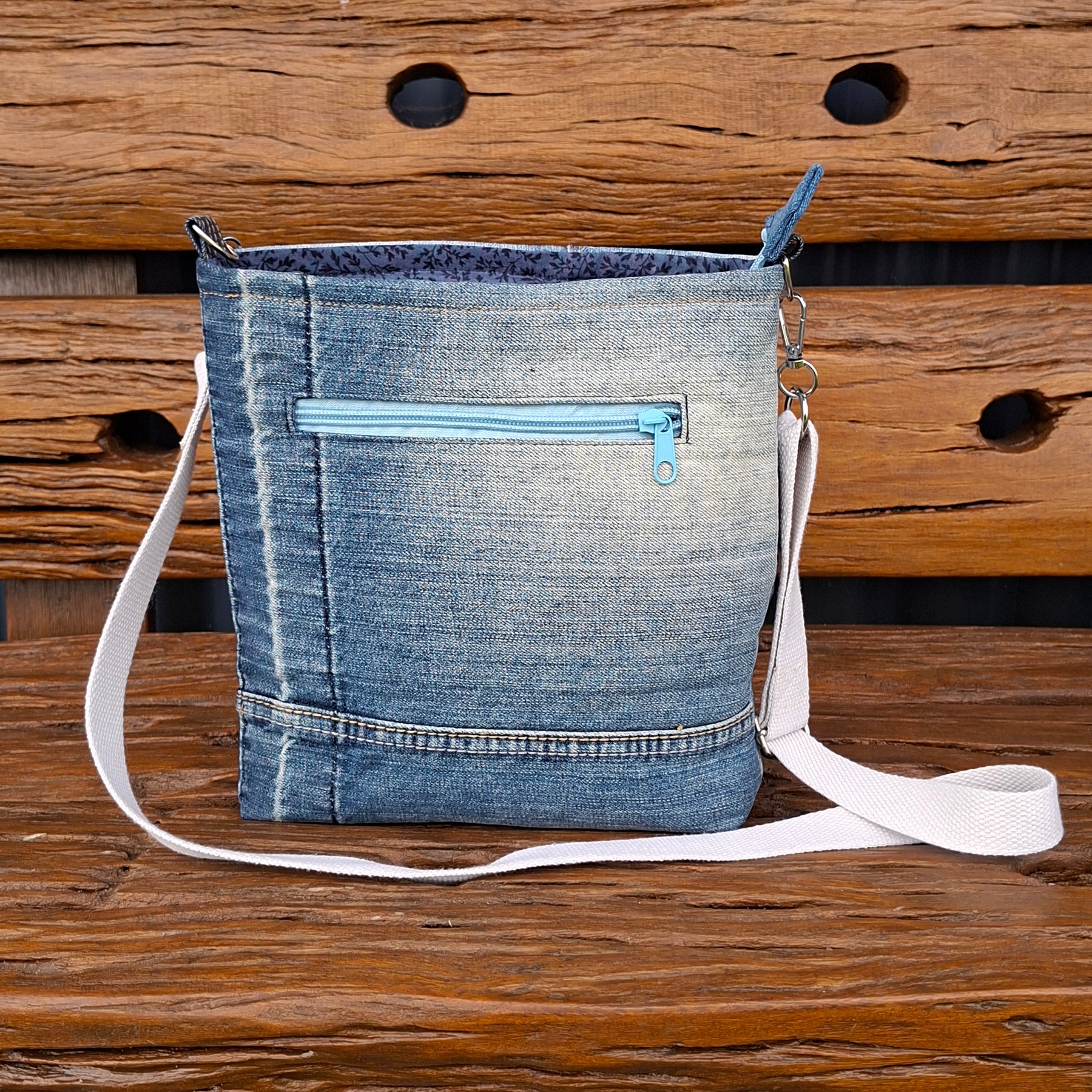 Denim Pocket Upcycle Unisex Crossbody Bag
