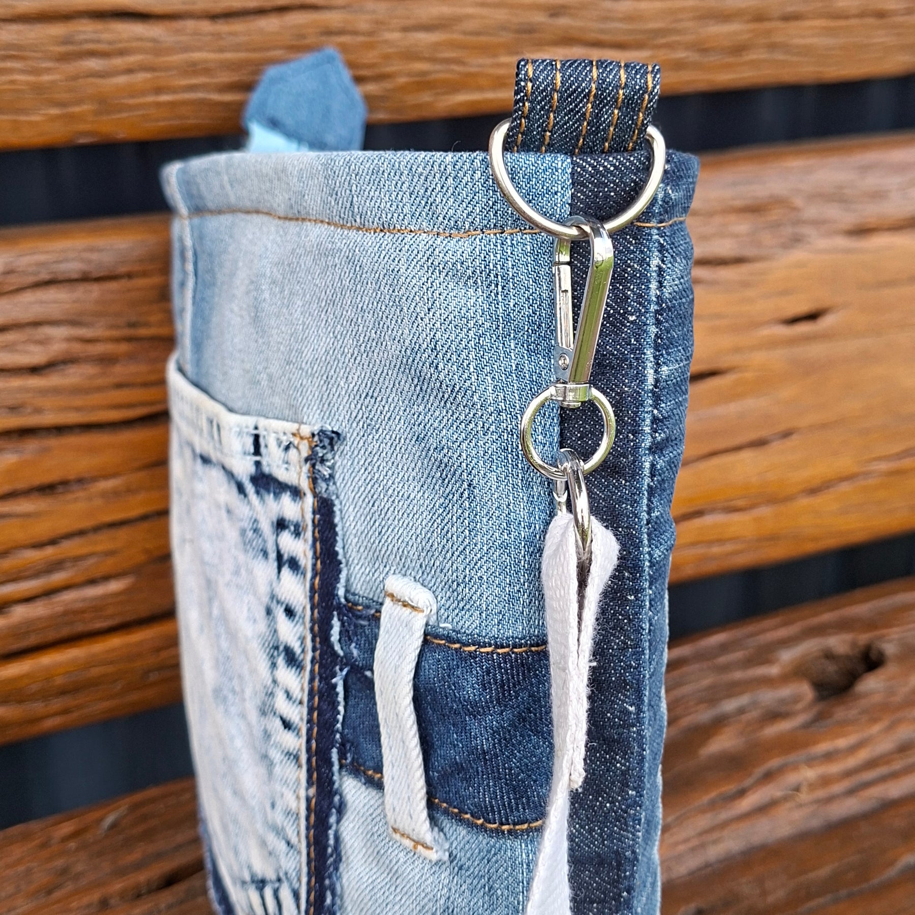 Denim Pocket Upcycle Unisex Crossbody Bag