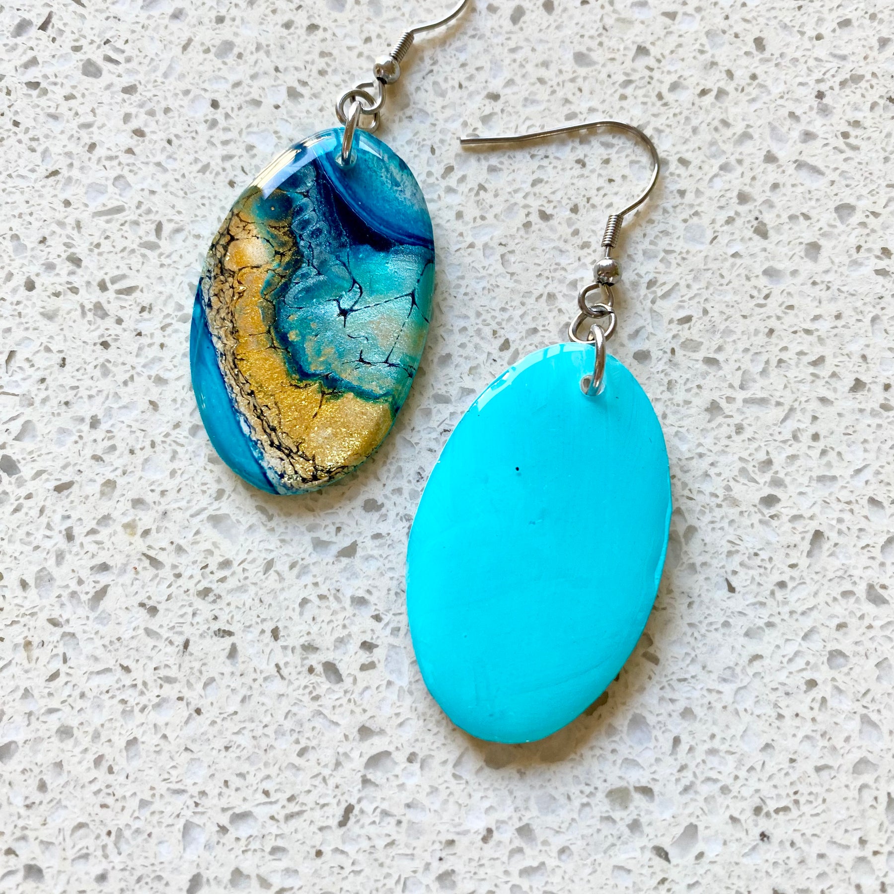 Ocean Inspired Hand Painted Earrings