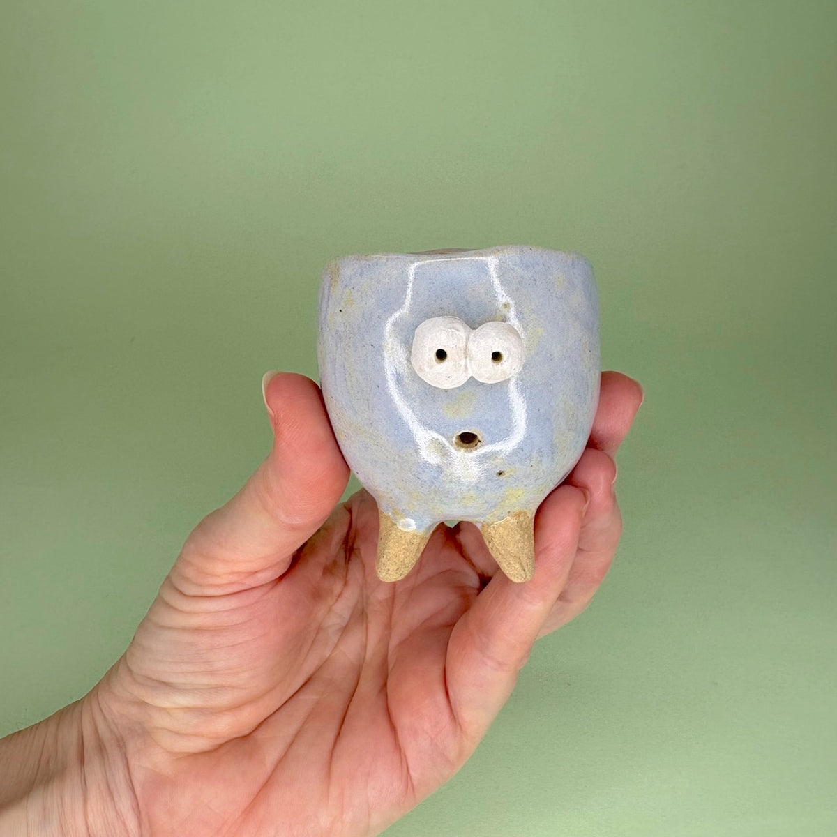 Ceramic tiny monster pot for cactus & succulent