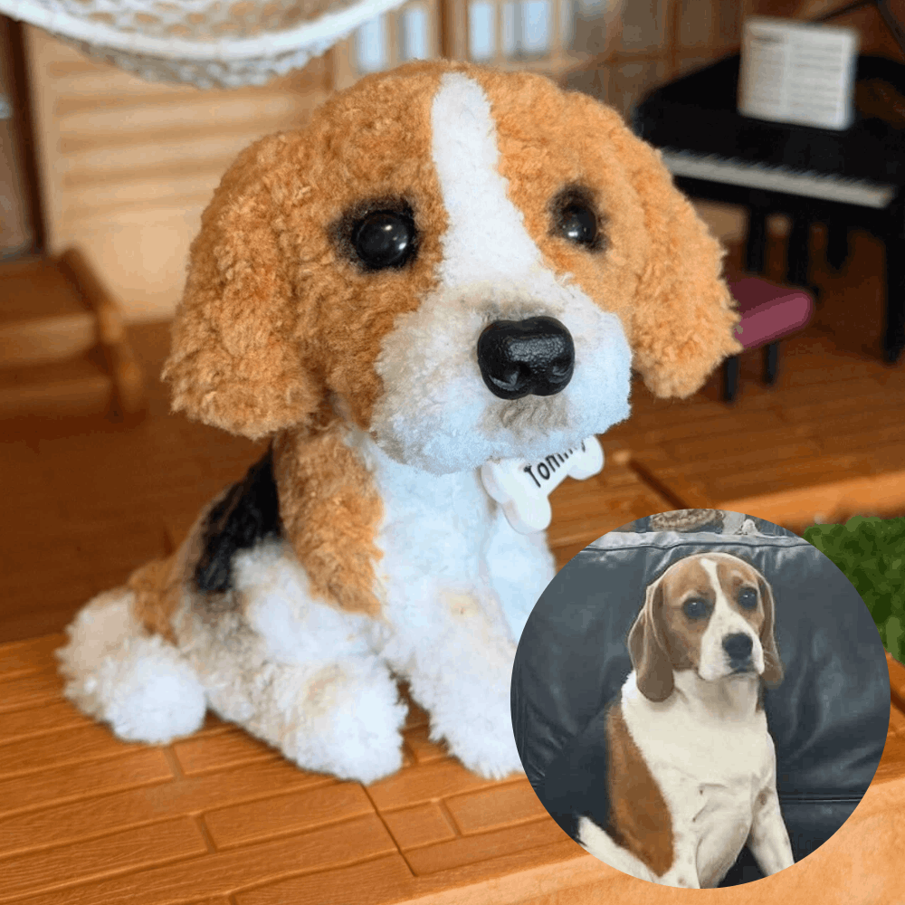 Custom Dog Replica from Photo, Poseable Art Doll, Pet Memorial Keepsake - Handmade Soft Sculpture, Personalised Plushie Ornament