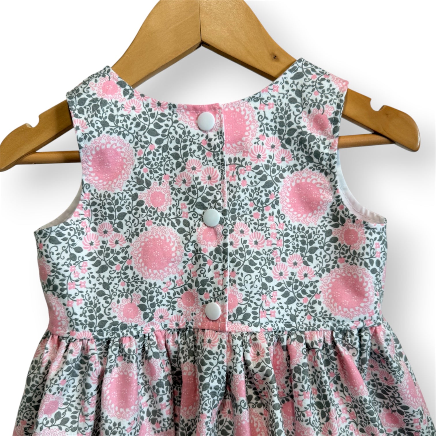 Pink Swirl Flower and Vine Baby Sundress