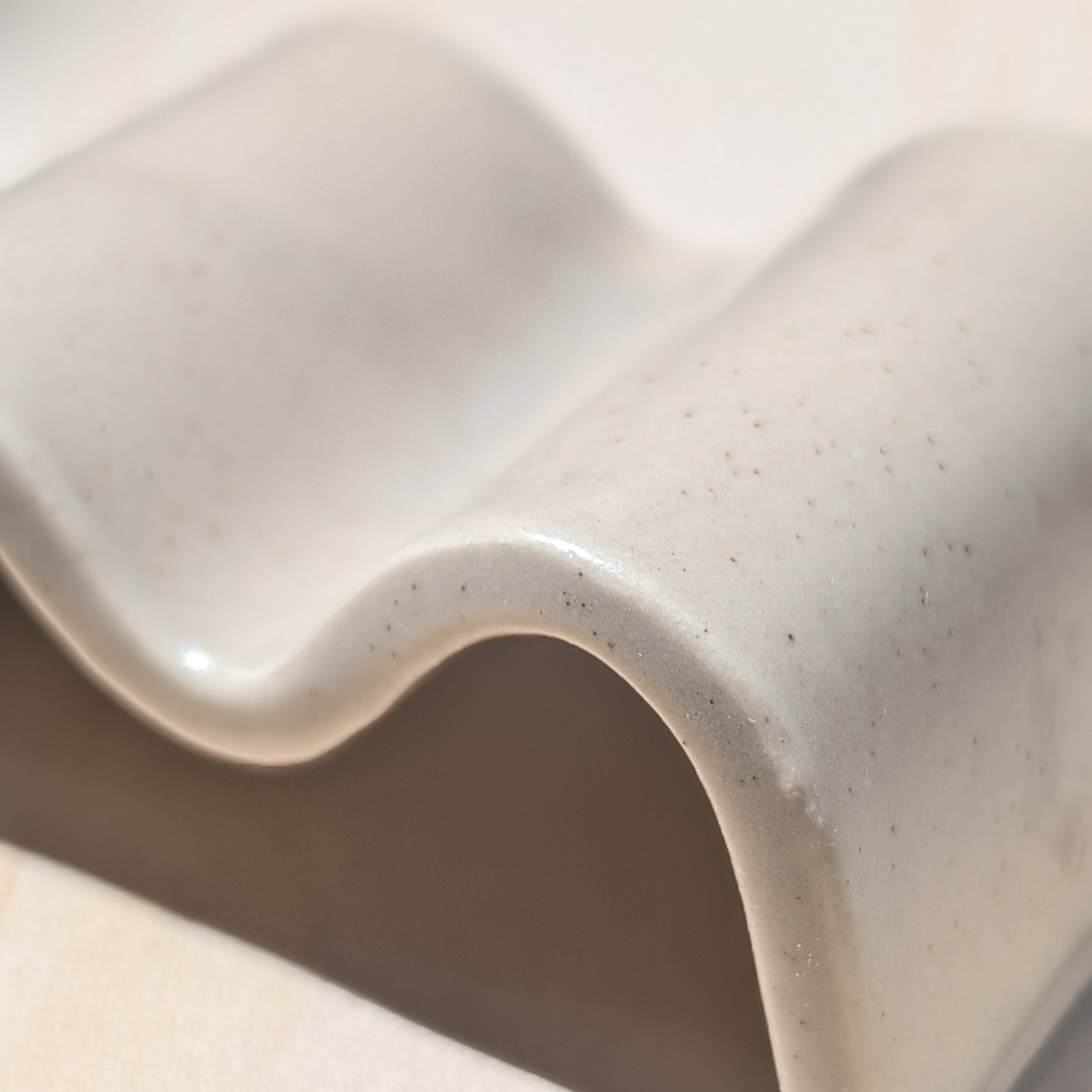 Menstrual Cup Drying Rack - Matte Beige Speckled - Handmade Ceramic
