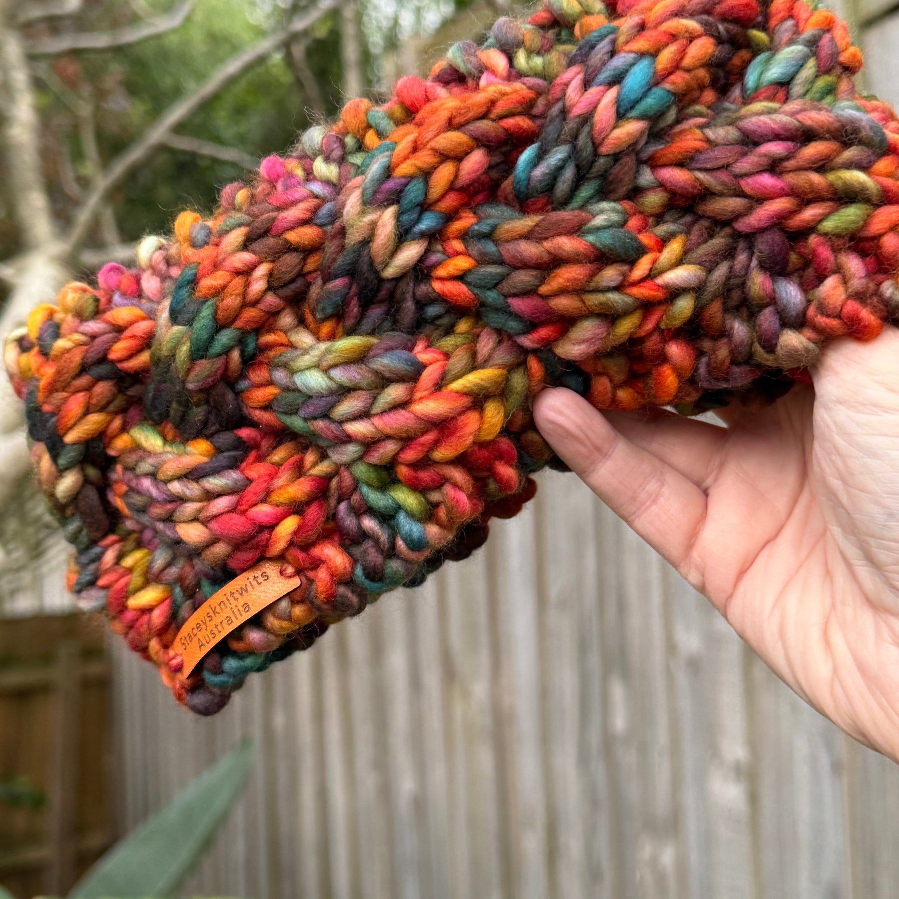 Hand Knitted Merino Headband, Colorful Rainbow Headband