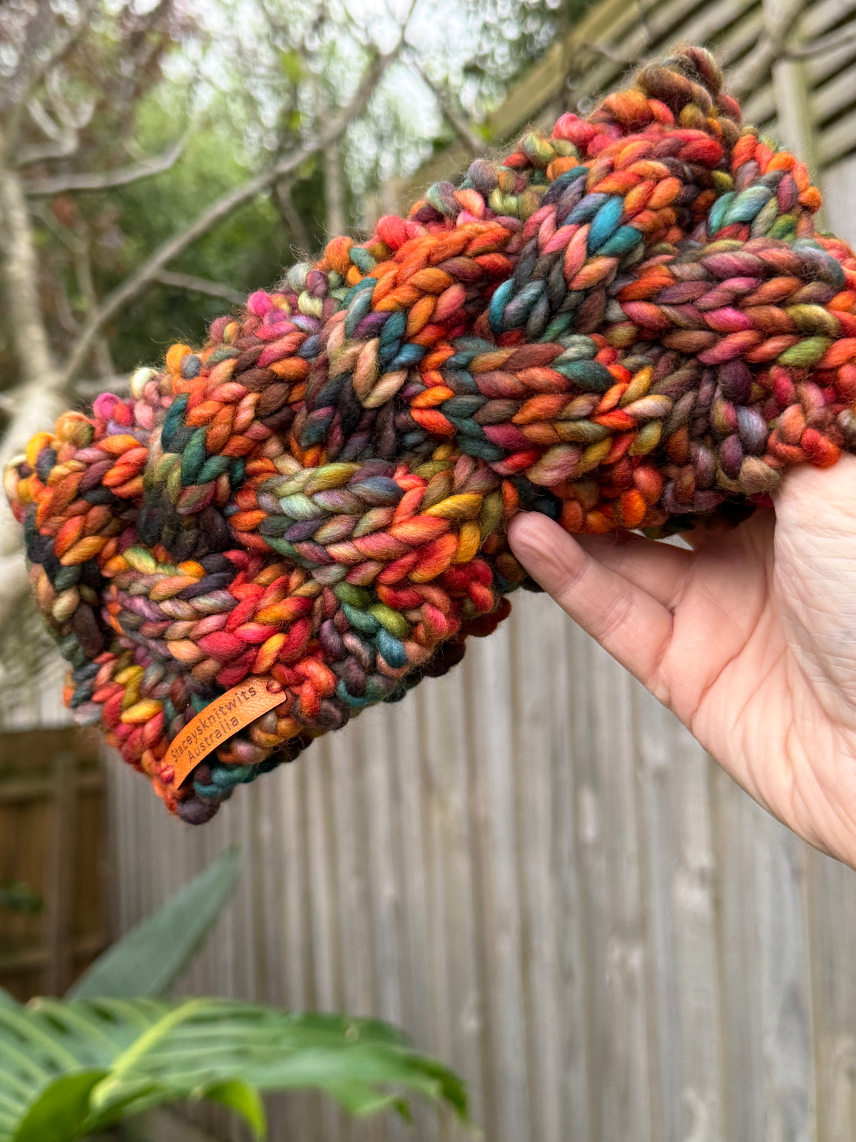 Hand Knitted Merino Headband, Colorful Rainbow Headband
