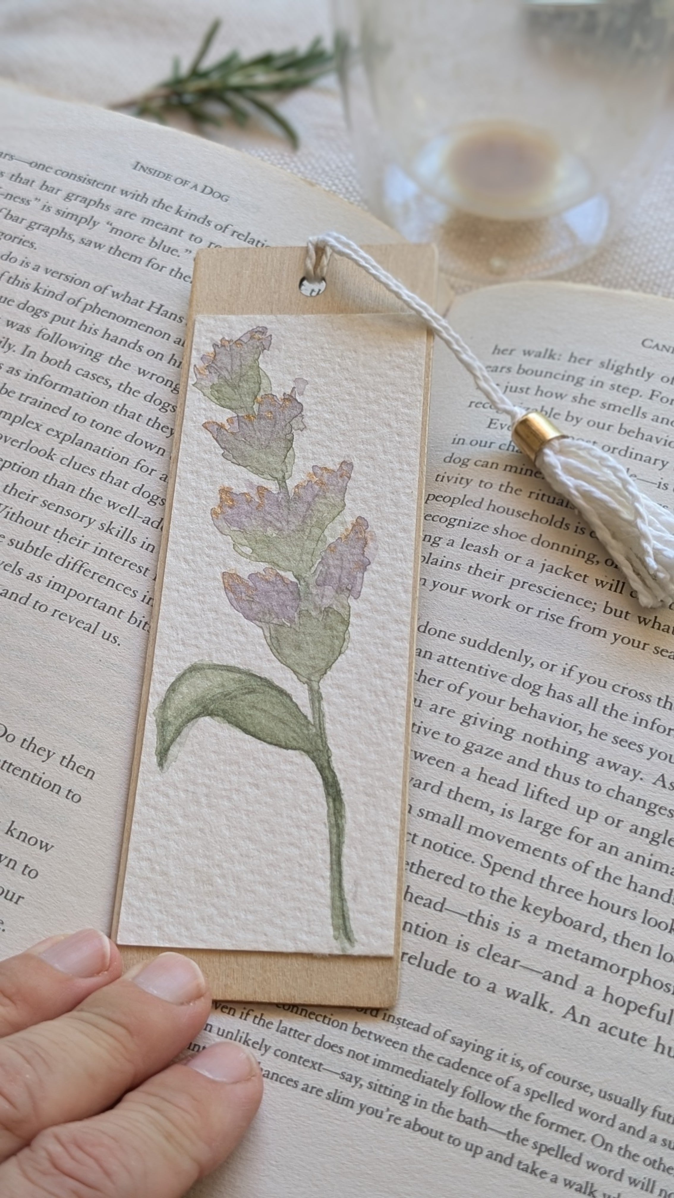 Handpainted Watercolour | Botanical Wooden Bookmark | Easter Gift for Book Lovers | Choose Your Design
