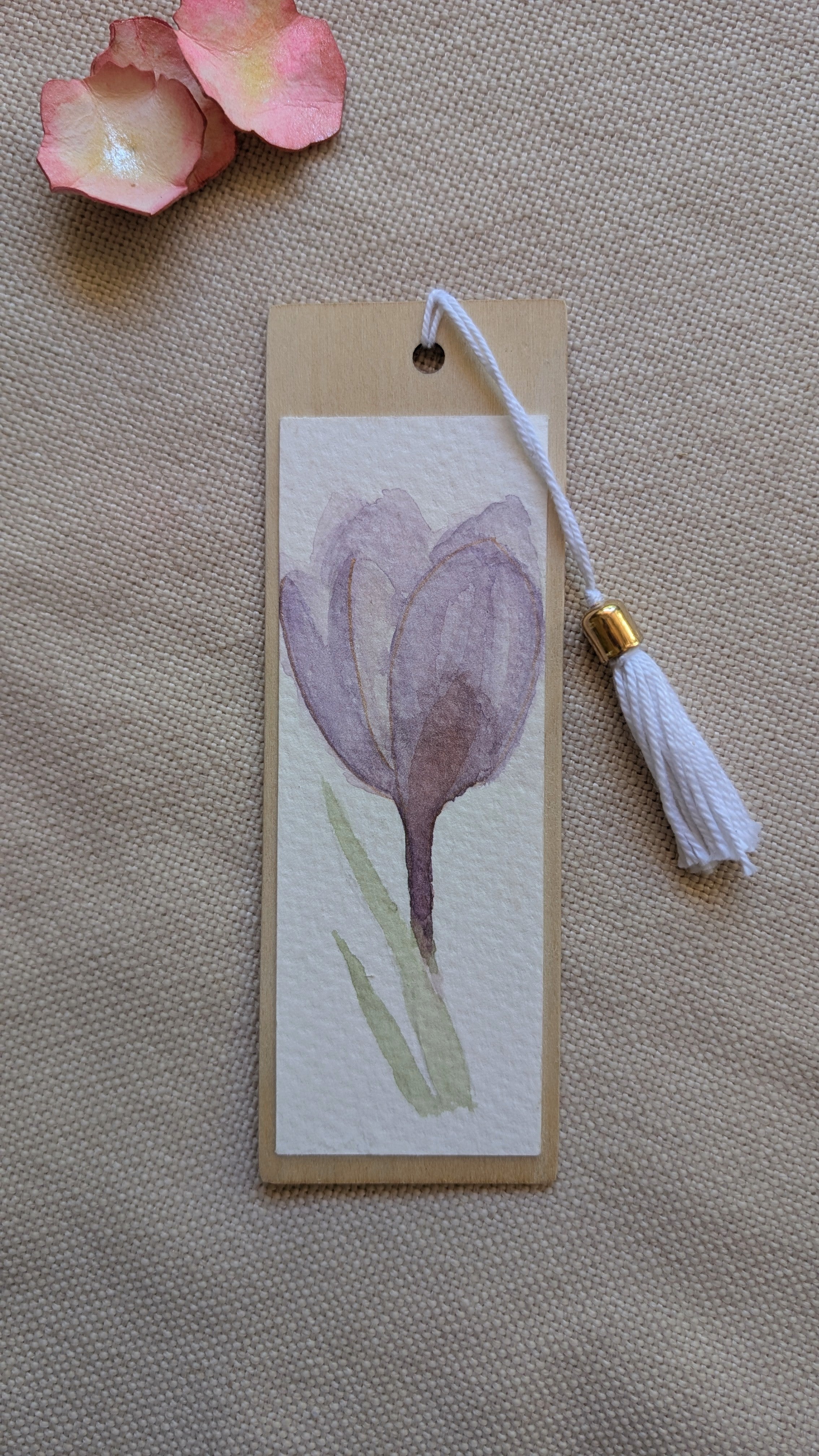 Handpainted Watercolour | Botanical Wooden Bookmark | Easter Gift for Book Lovers | Choose Your Design