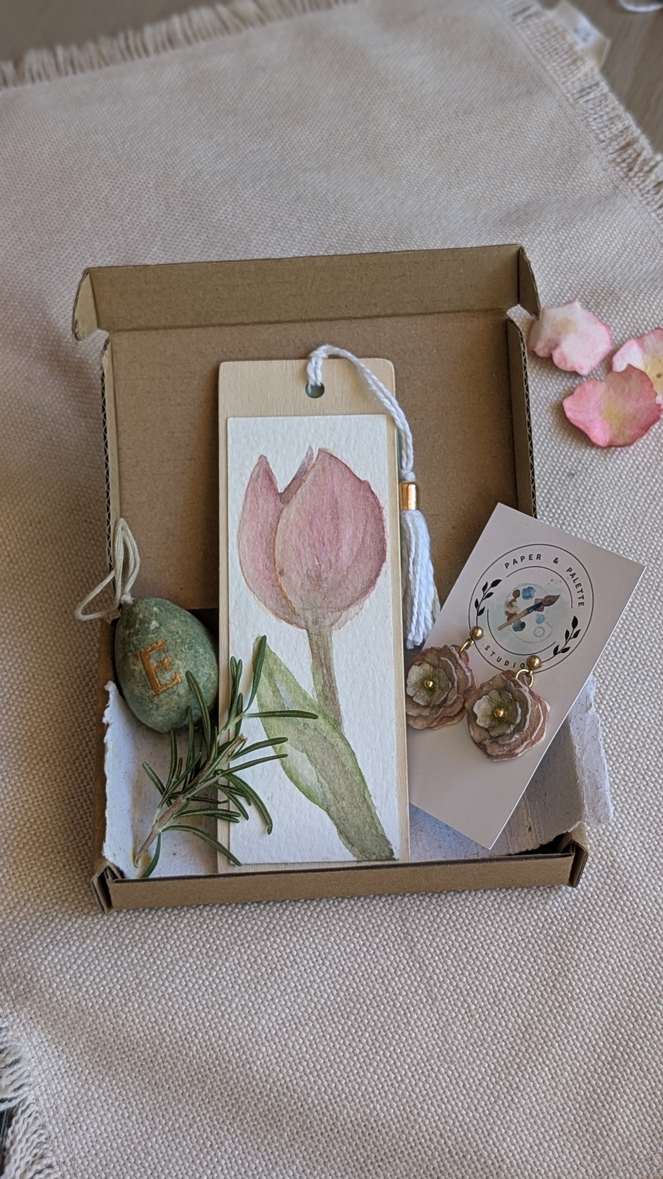 Handpainted Watercolour | Botanical Wooden Bookmark | Easter Gift for Book Lovers | Choose Your Design