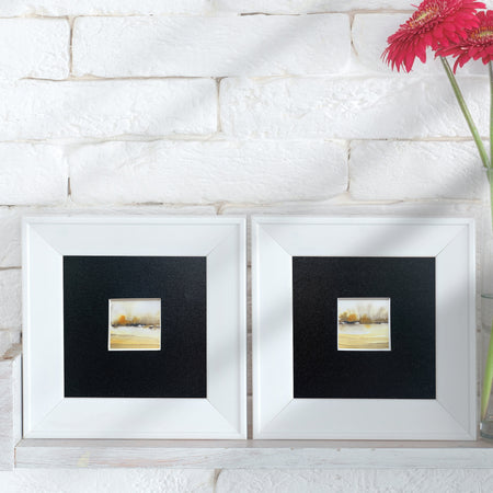 Abstract Landscape Diptych Hand-painted Watercolour Artwork