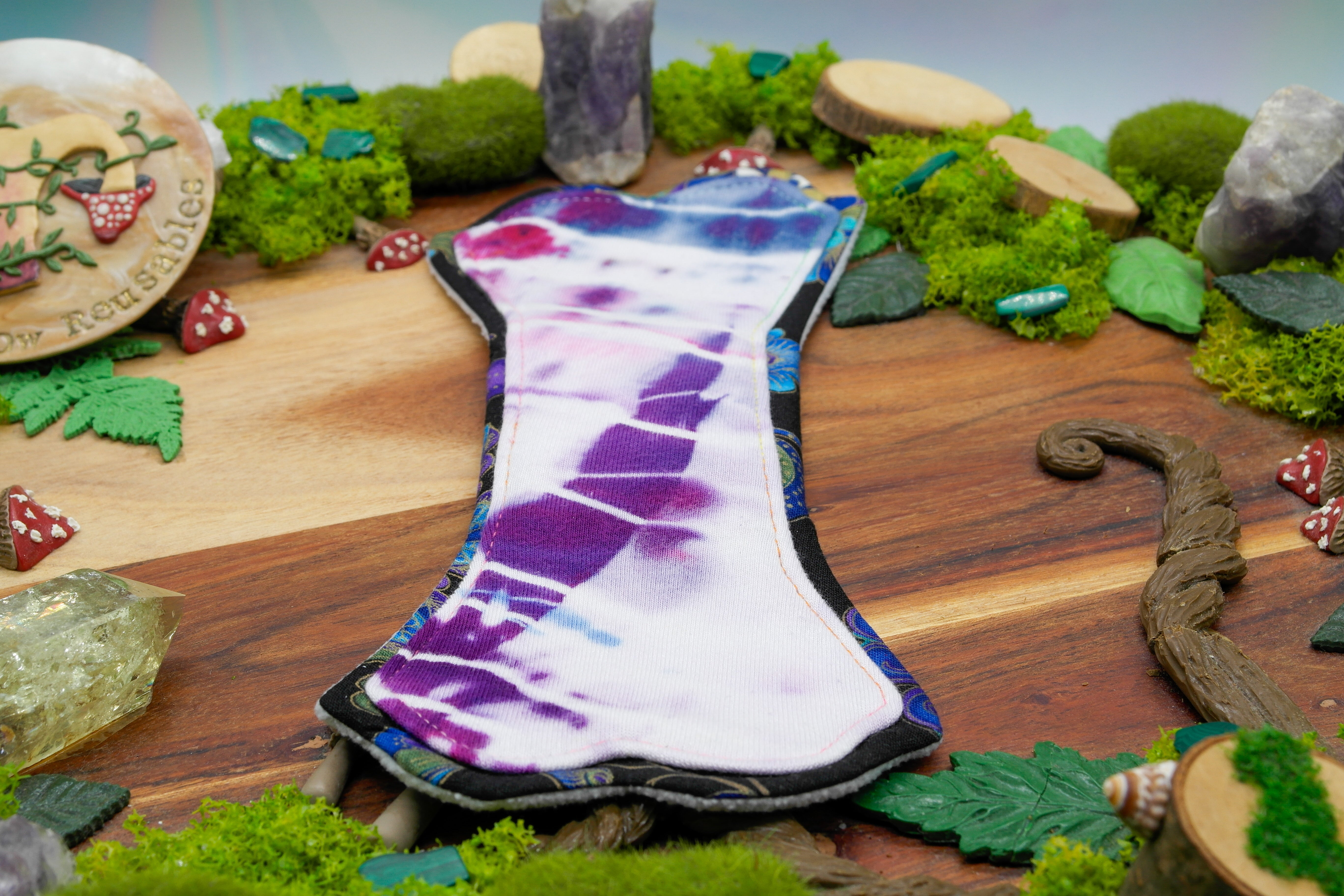 Handmade Reusable cloth pad 10" Moderate (LOA) - peacock