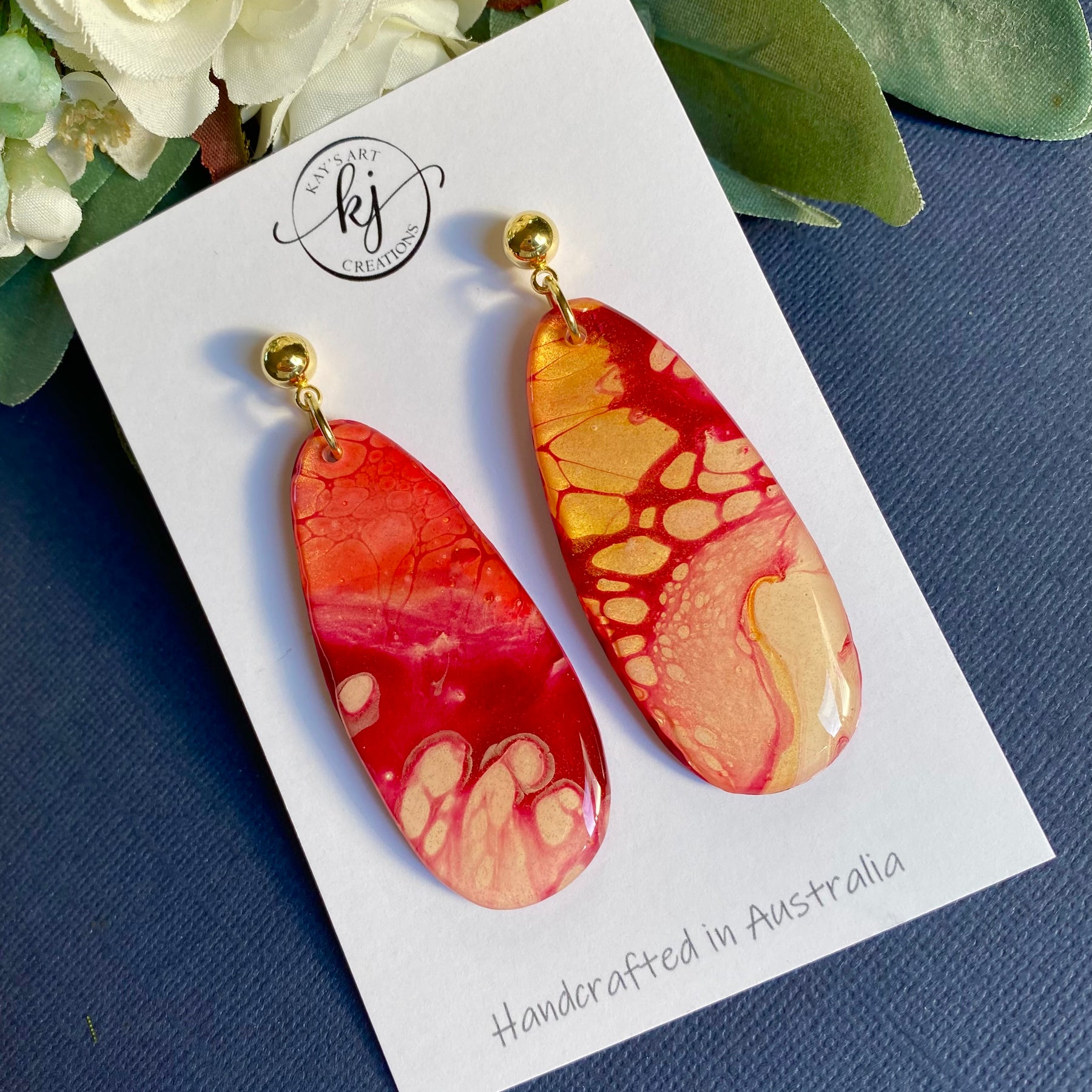 Deep Burgundy Blush Pink Artisan Earrings