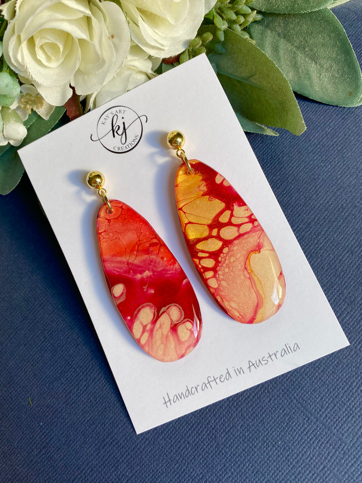Deep Burgundy Blush Pink Artisan Earrings