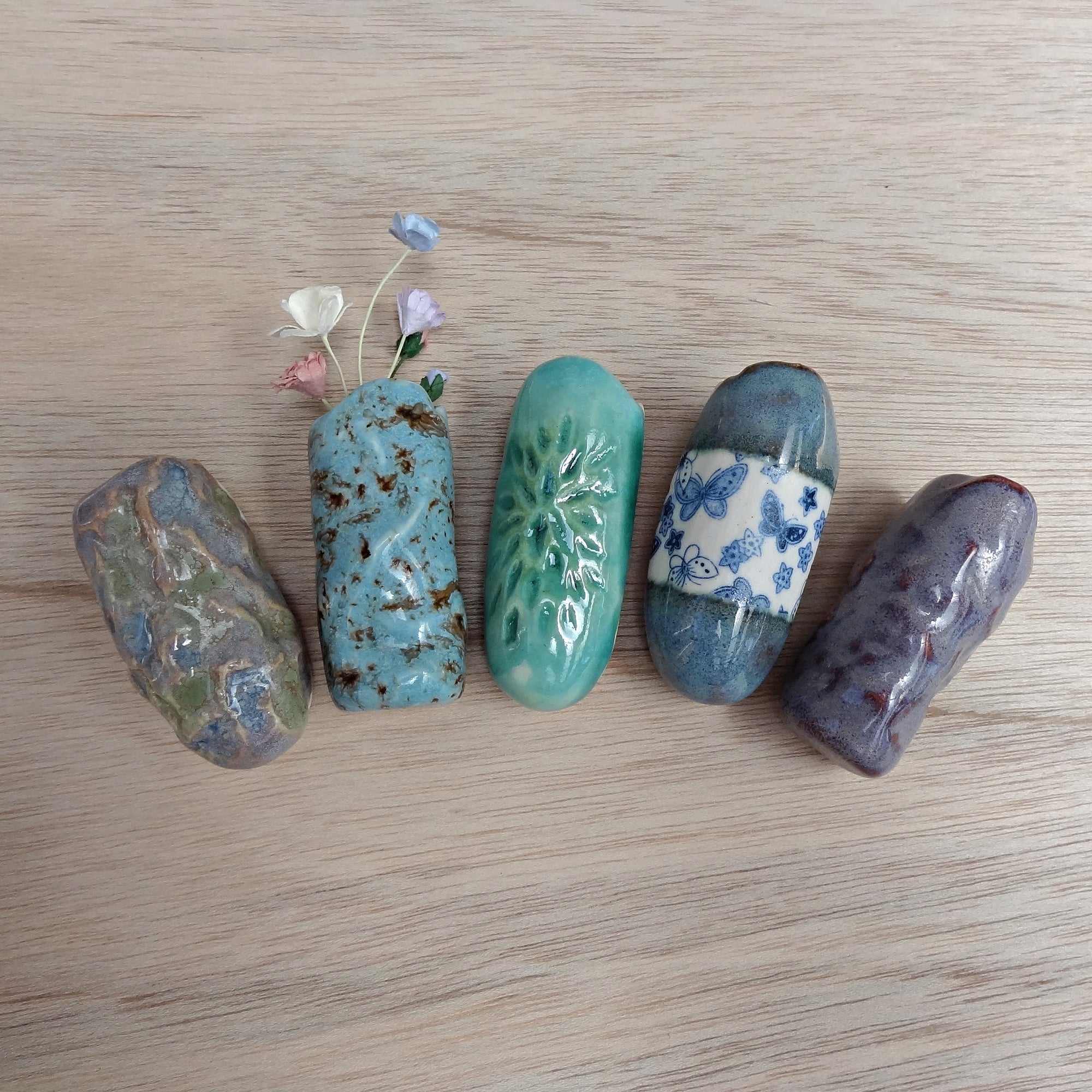 Mini ceramic fridge magnet vases