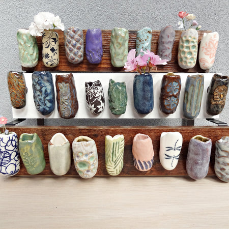 Mini ceramic fridge magnet vases