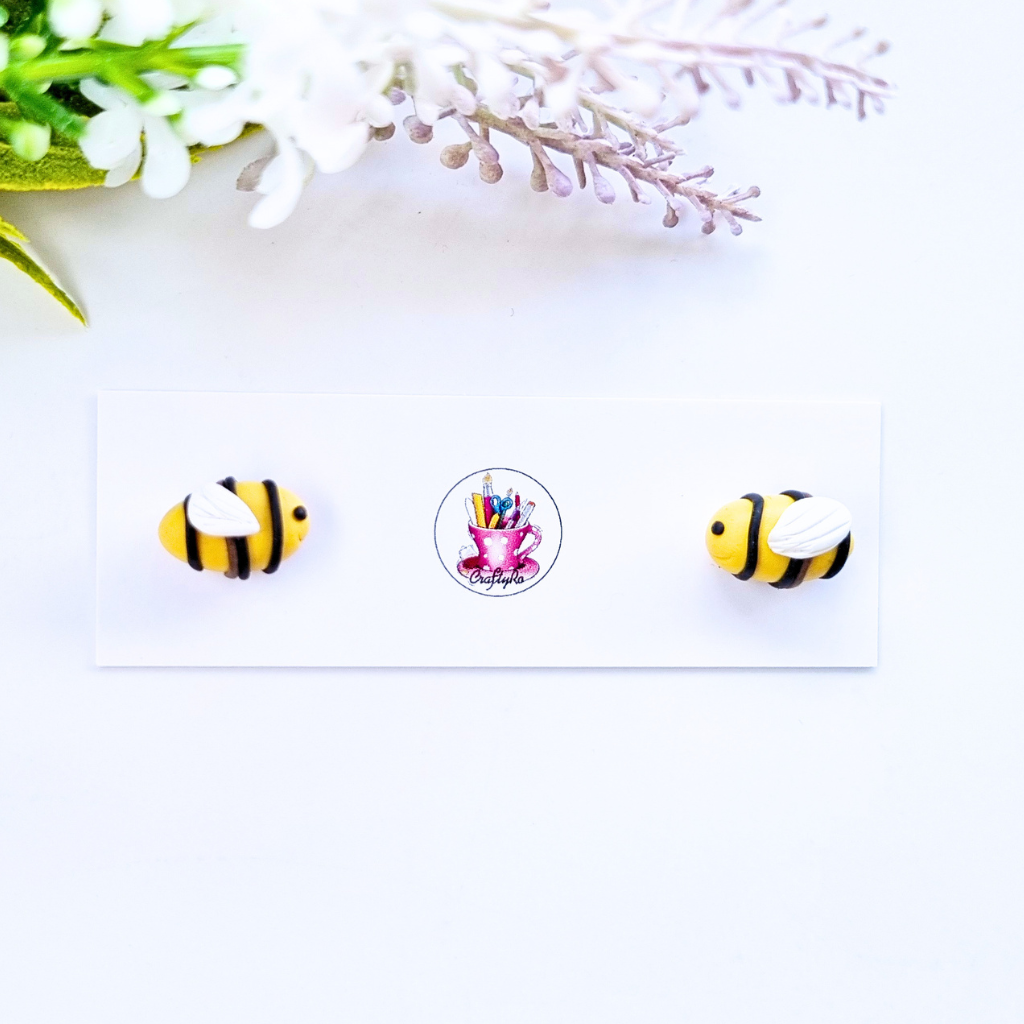 3D Bubble Bee Stud Earrings