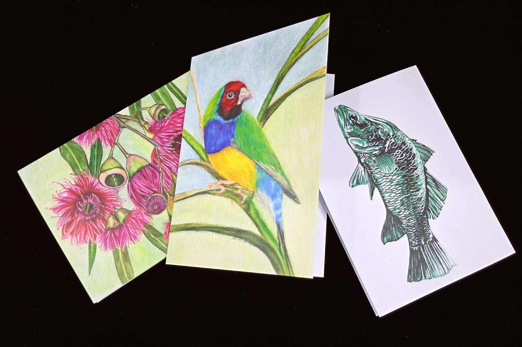 Bundle of 3 Greeting Cards (blank inside)- Original drawings- 5cm x 7cm (127mm x 178mm)
