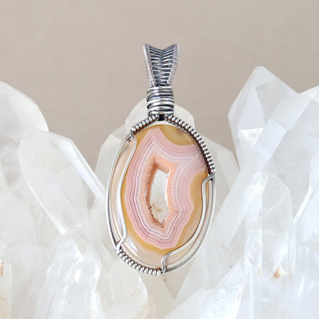 Sterling Silver Drusy Agate Pendant ~ Peek-a-boo!