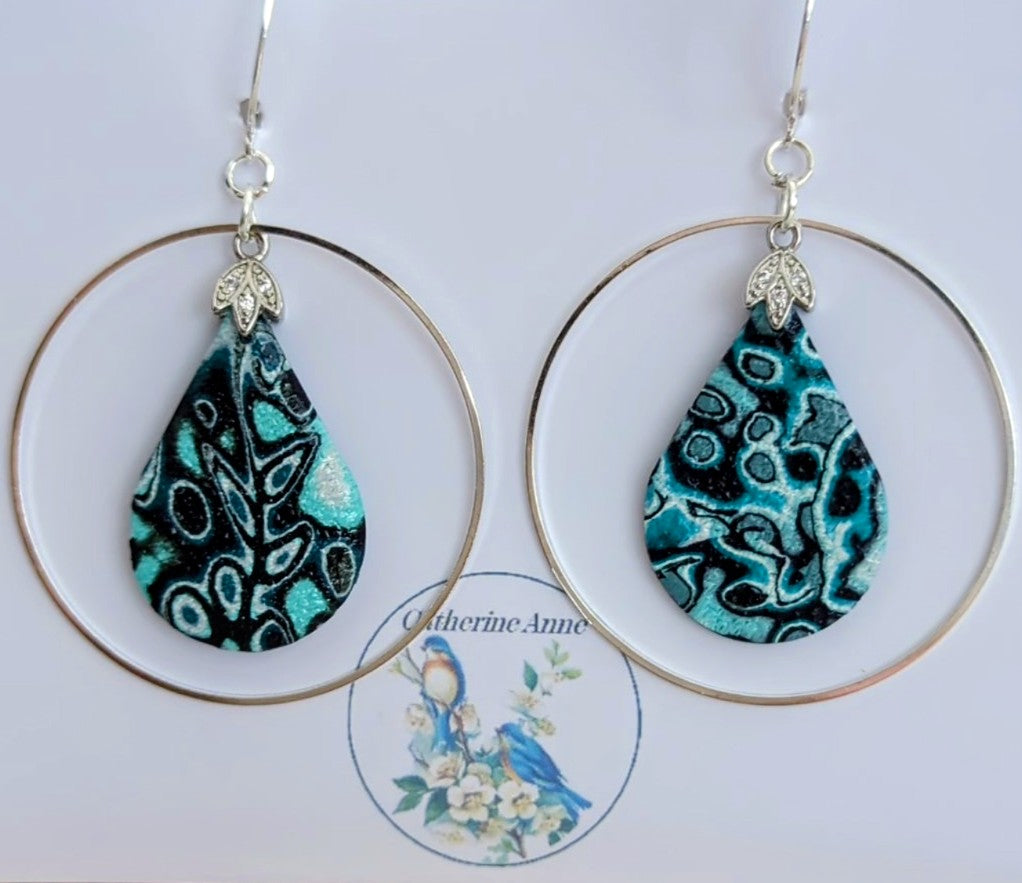 Aqua Mokume Gane Earrings