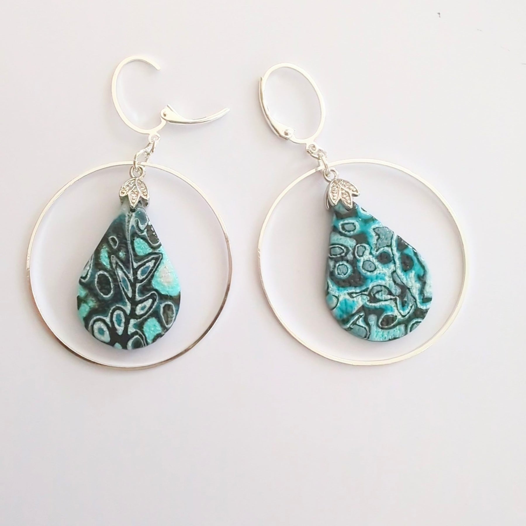 Aqua Mokume Gane Earrings