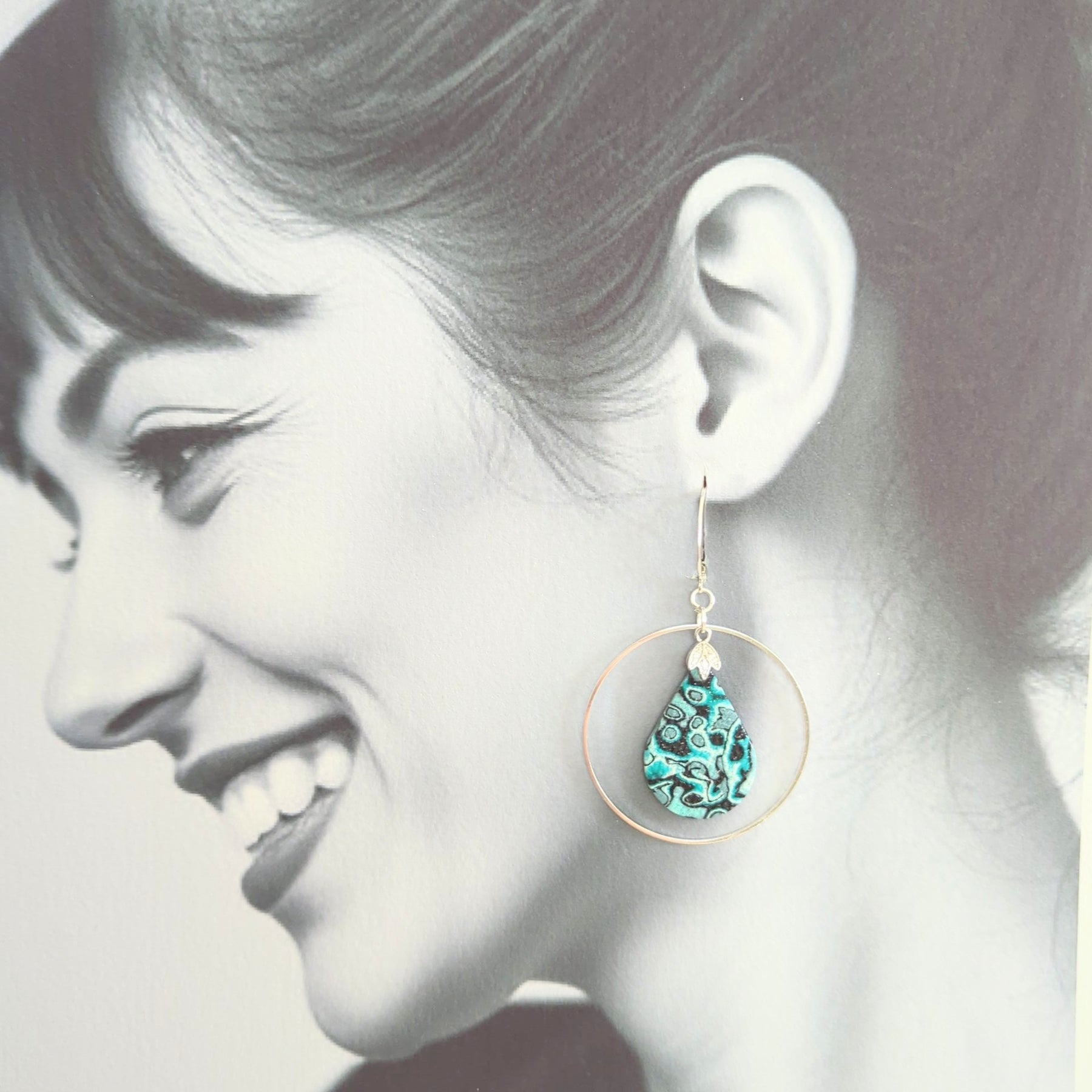 Aqua Mokume Gane Earrings