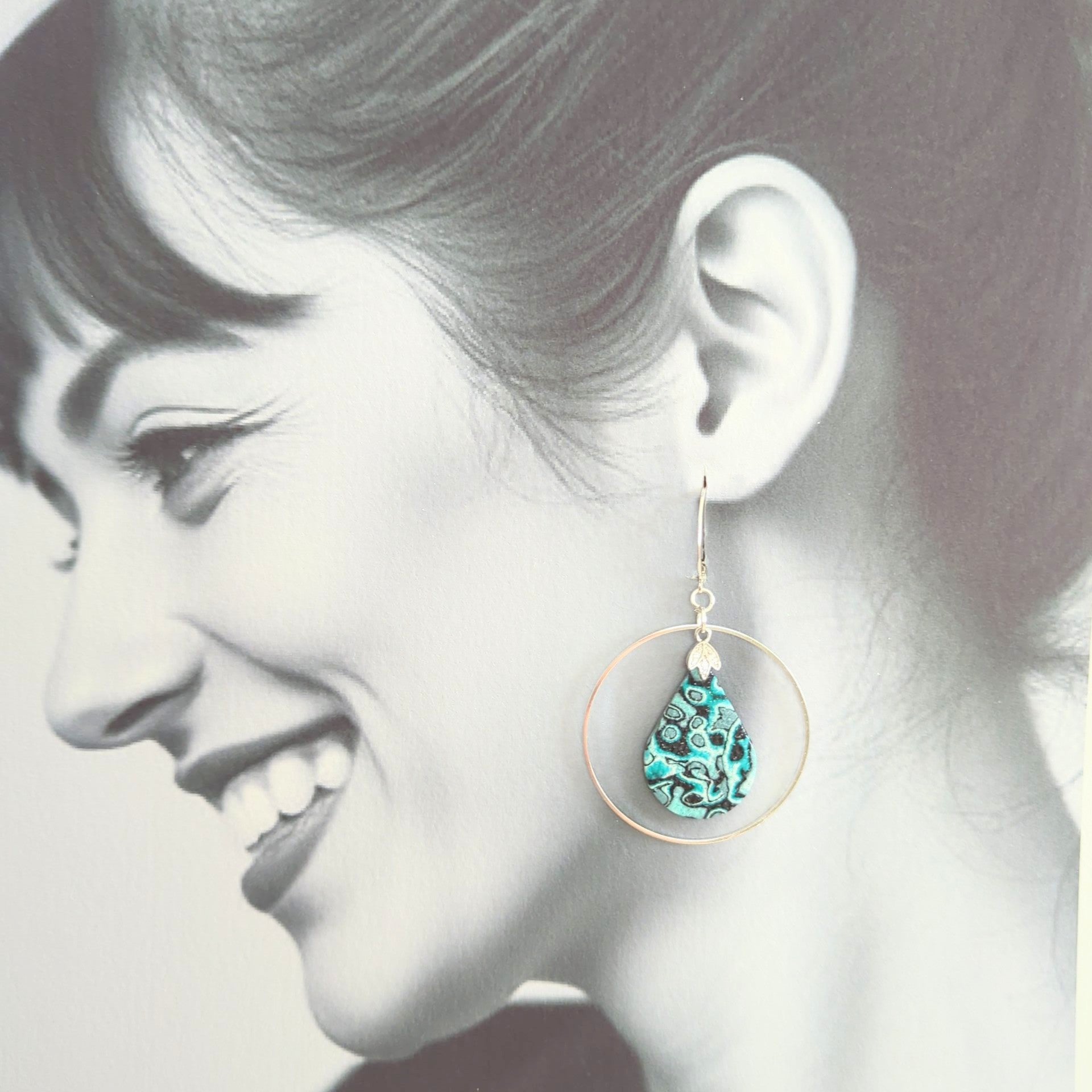 Aqua Mokume Gane Earrings