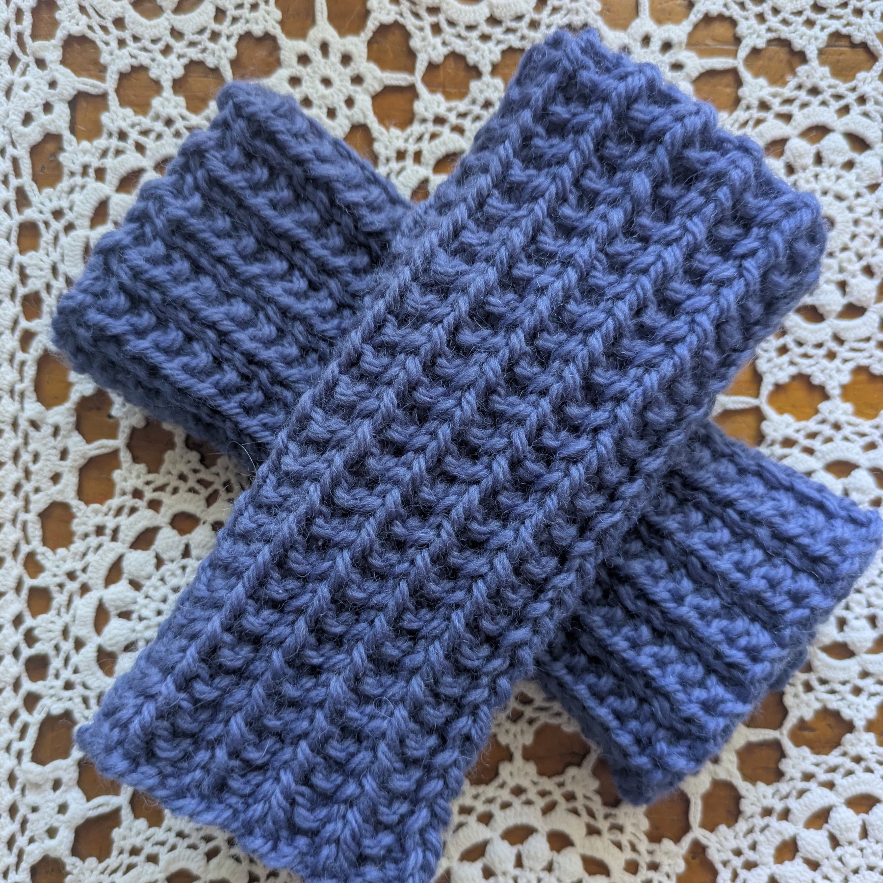 Drover Fingerless Mitts. Handknit Wool Wrist Warmers