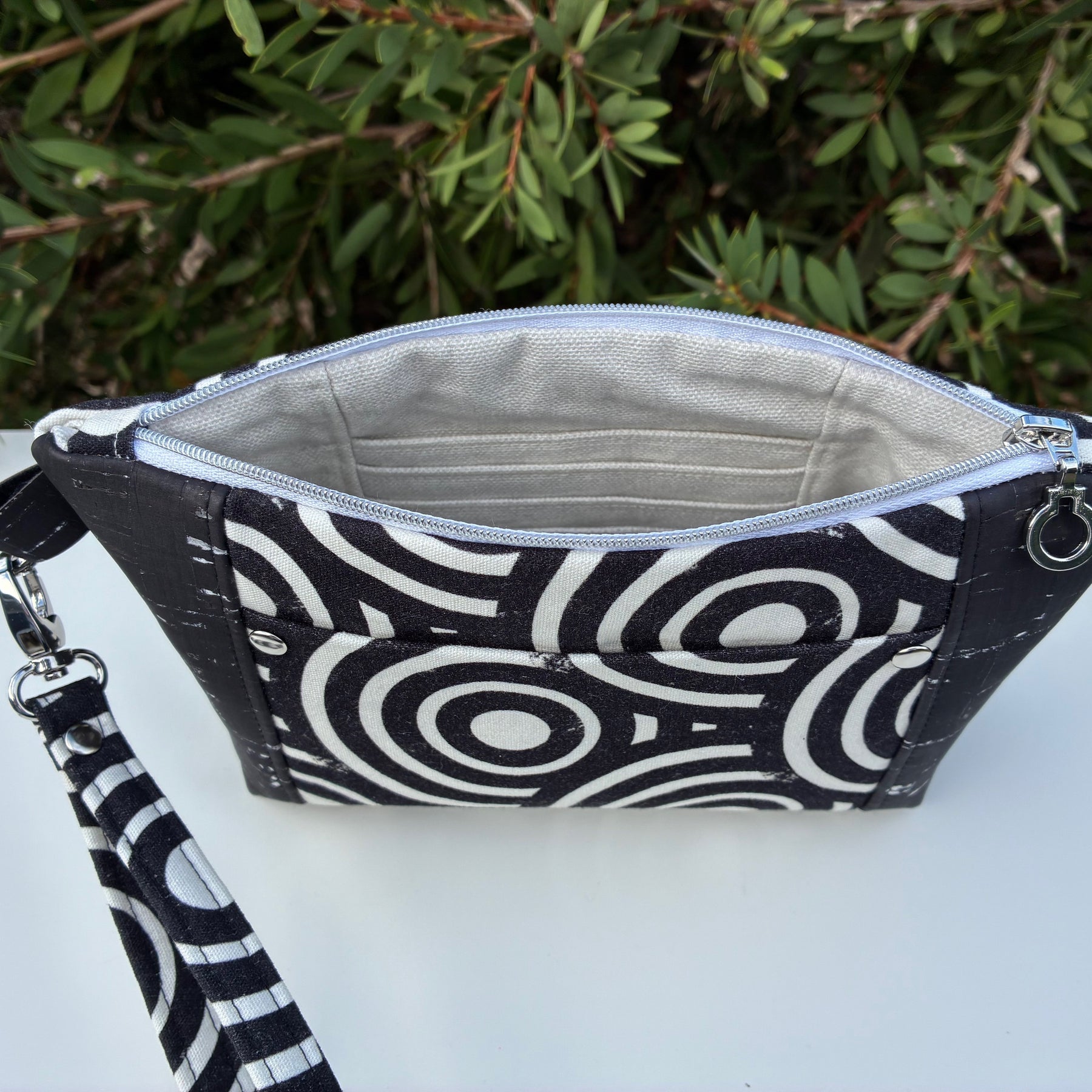 Norfolk Pouch - Black Circles (Averly Designs)  | Ready to ship | FREE Postage