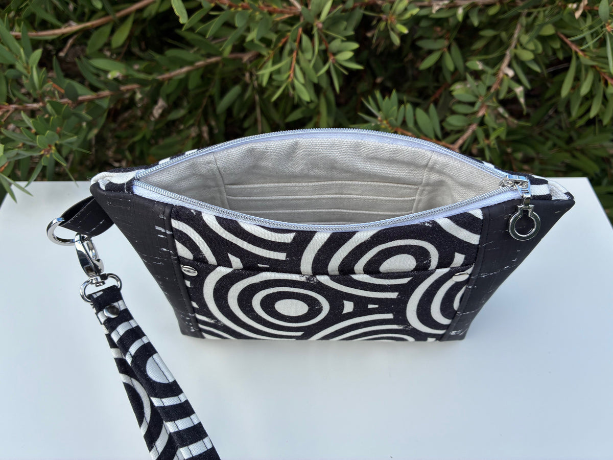 Norfolk Pouch - Black Circles (Averly Designs)  | Ready to ship | FREE Postage
