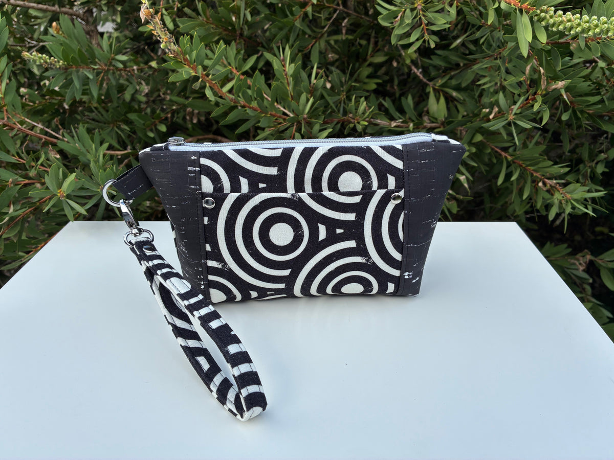 Norfolk Pouch - Black Circles (Averly Designs)  | Ready to ship | FREE Postage